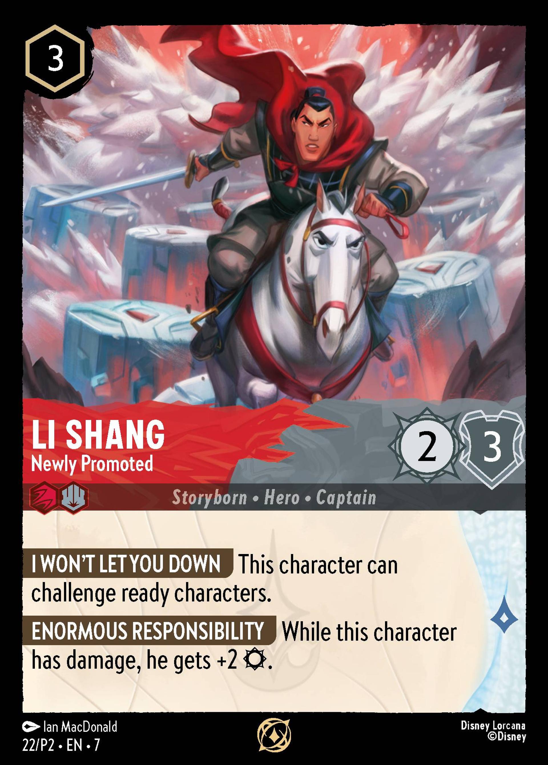 Li Shang - Nouvellement promu — Promos - Year 2 — Lorcana