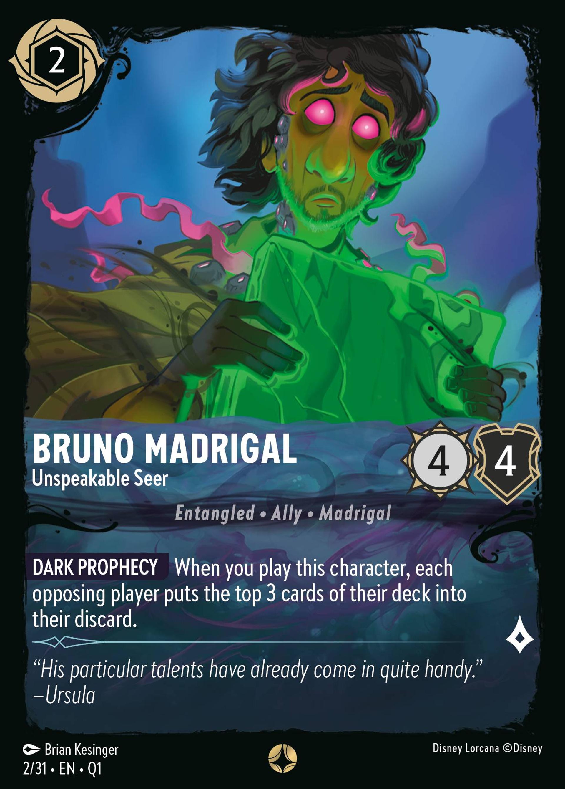 Bruno Madrigal - Unspeakable Seer — Illumineer's Quest: Deep Trouble — Lorcana