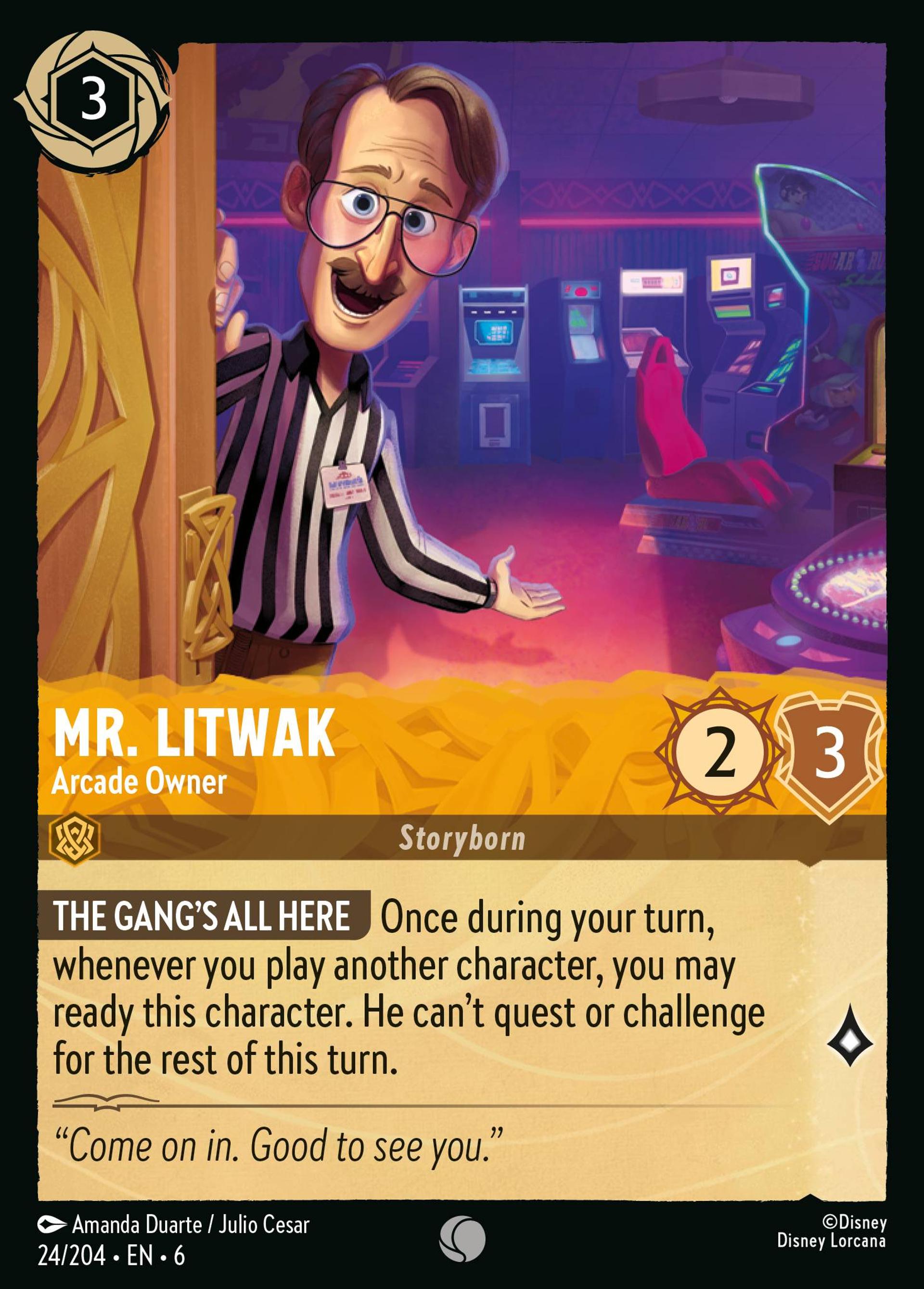 Mr. Litwak - Arcade Owner — Azurite Sea — Lorcana