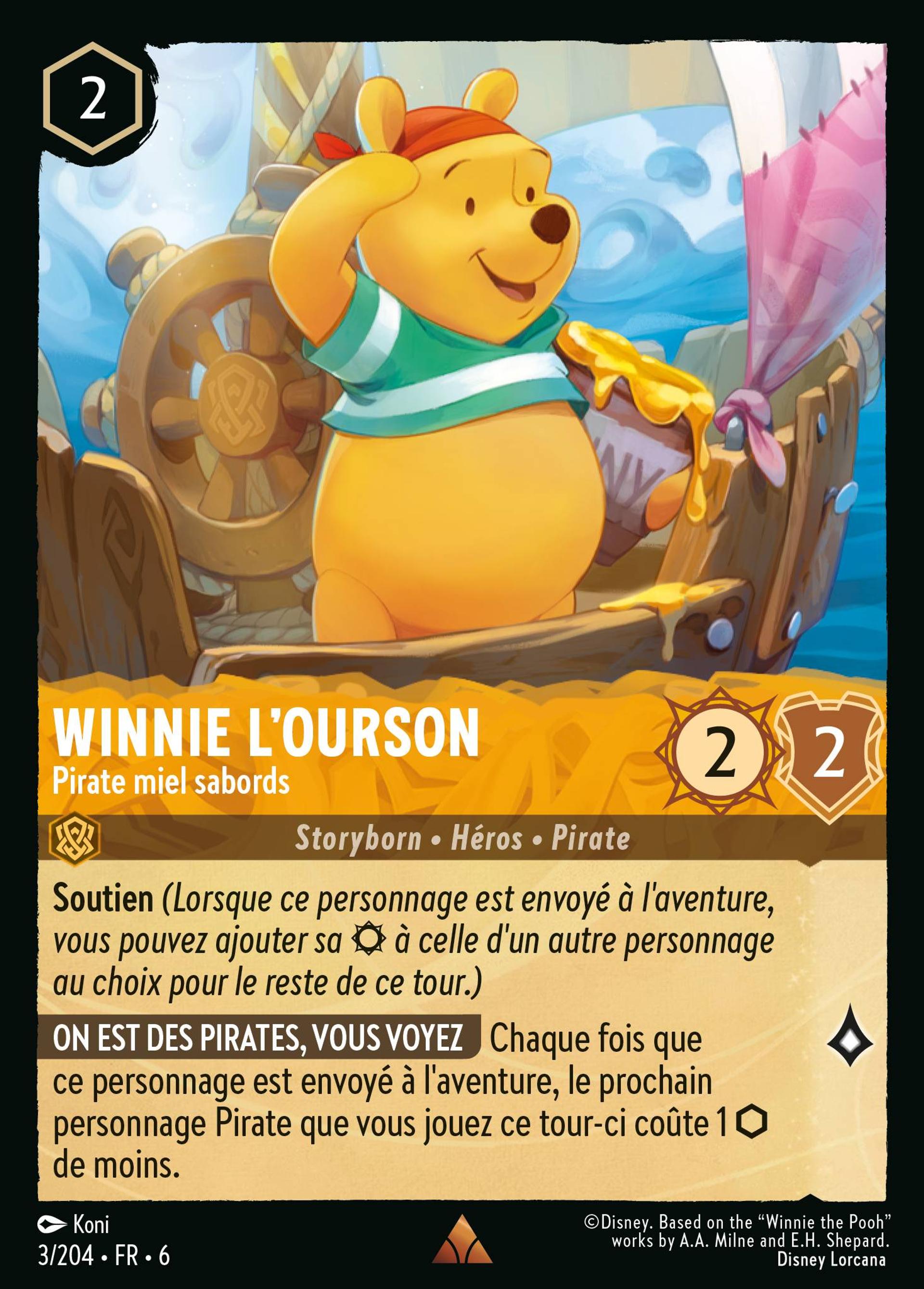 Winnie l'ourson - Pirate miel sabords — Azurite Sea — Lorcana