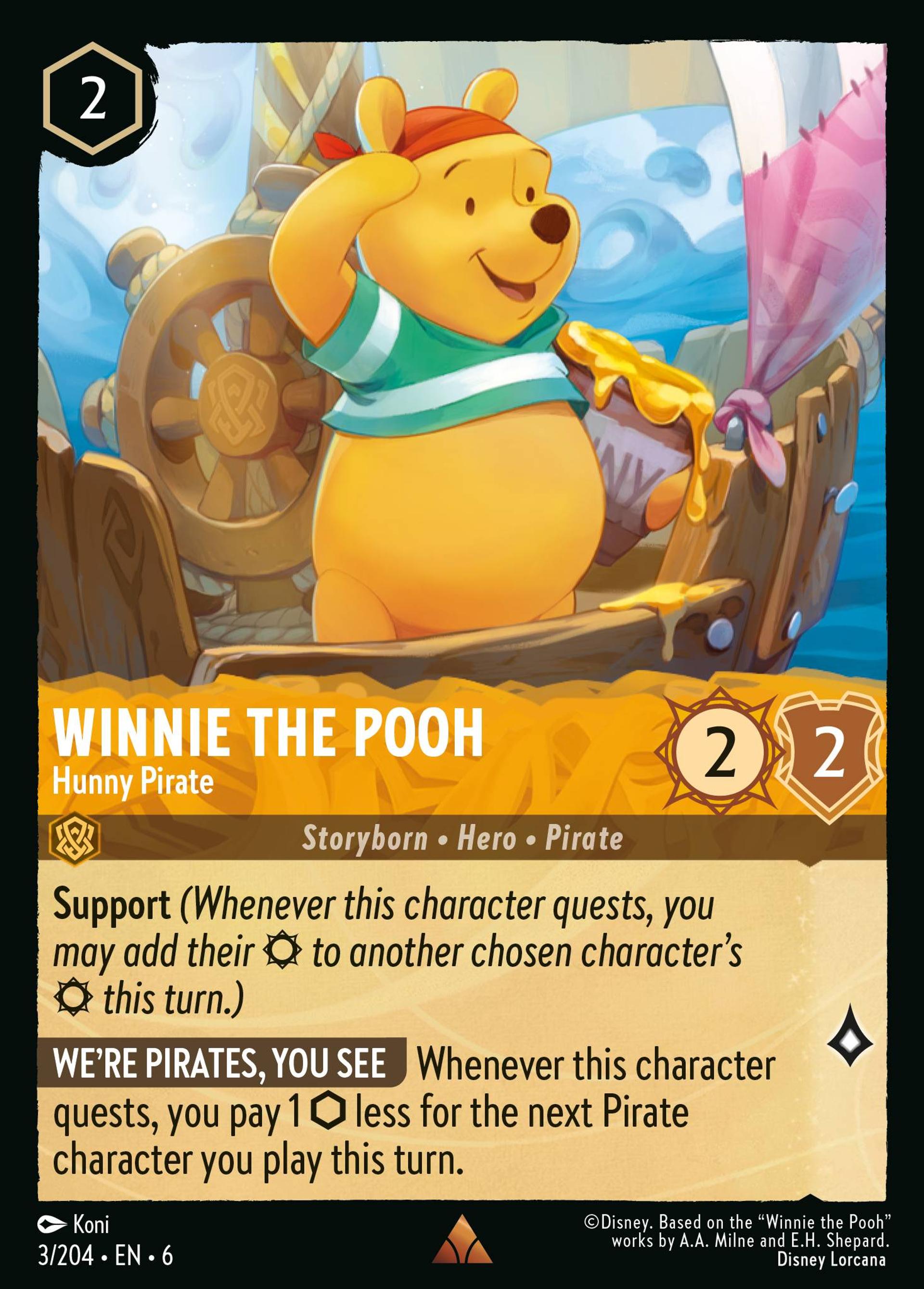 Winnie the Pooh - Hunny Pirate — Azurite Sea — Lorcana