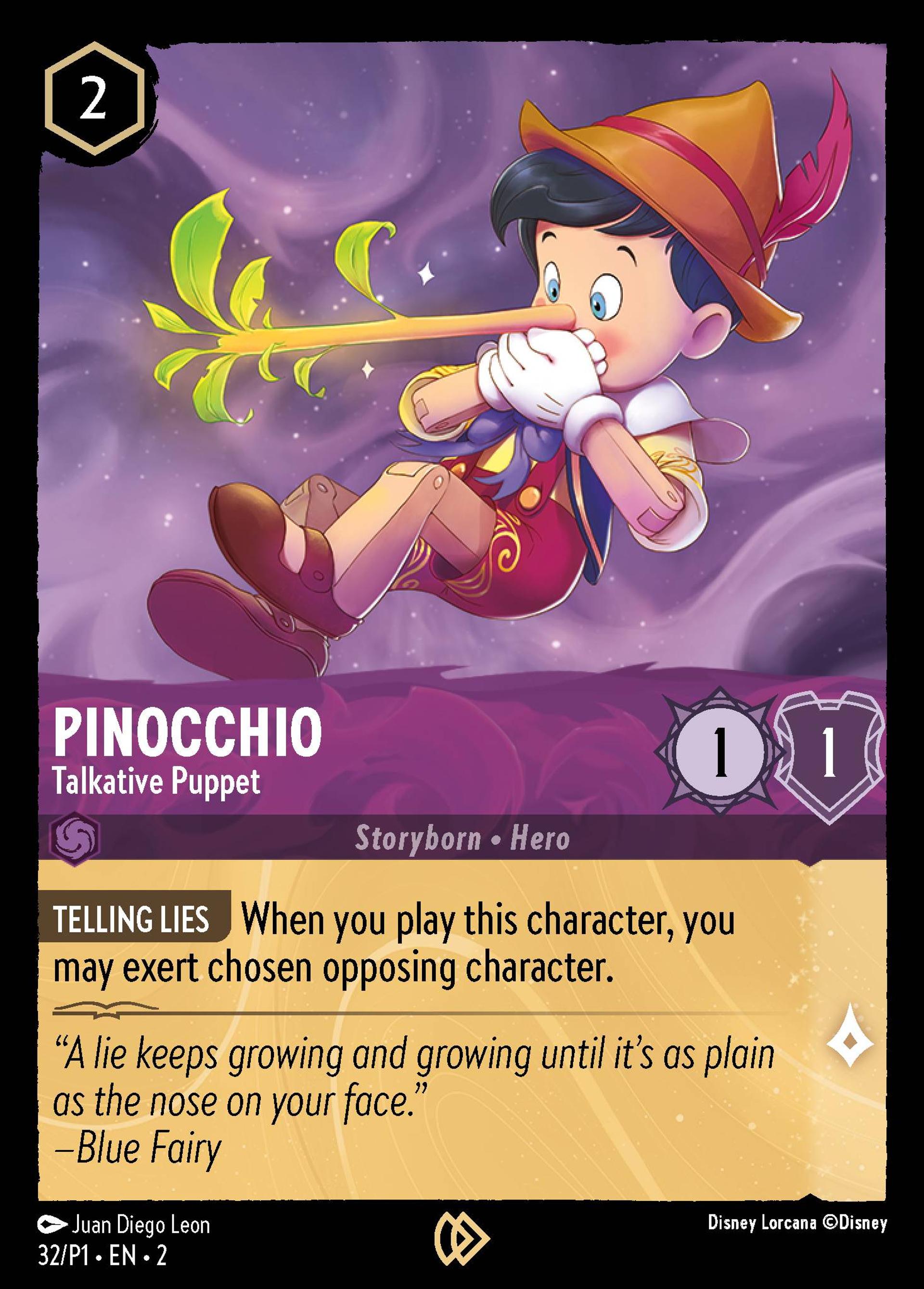 Pinocchio - Talkative Puppet — Promos - Year 1 — Lorcana