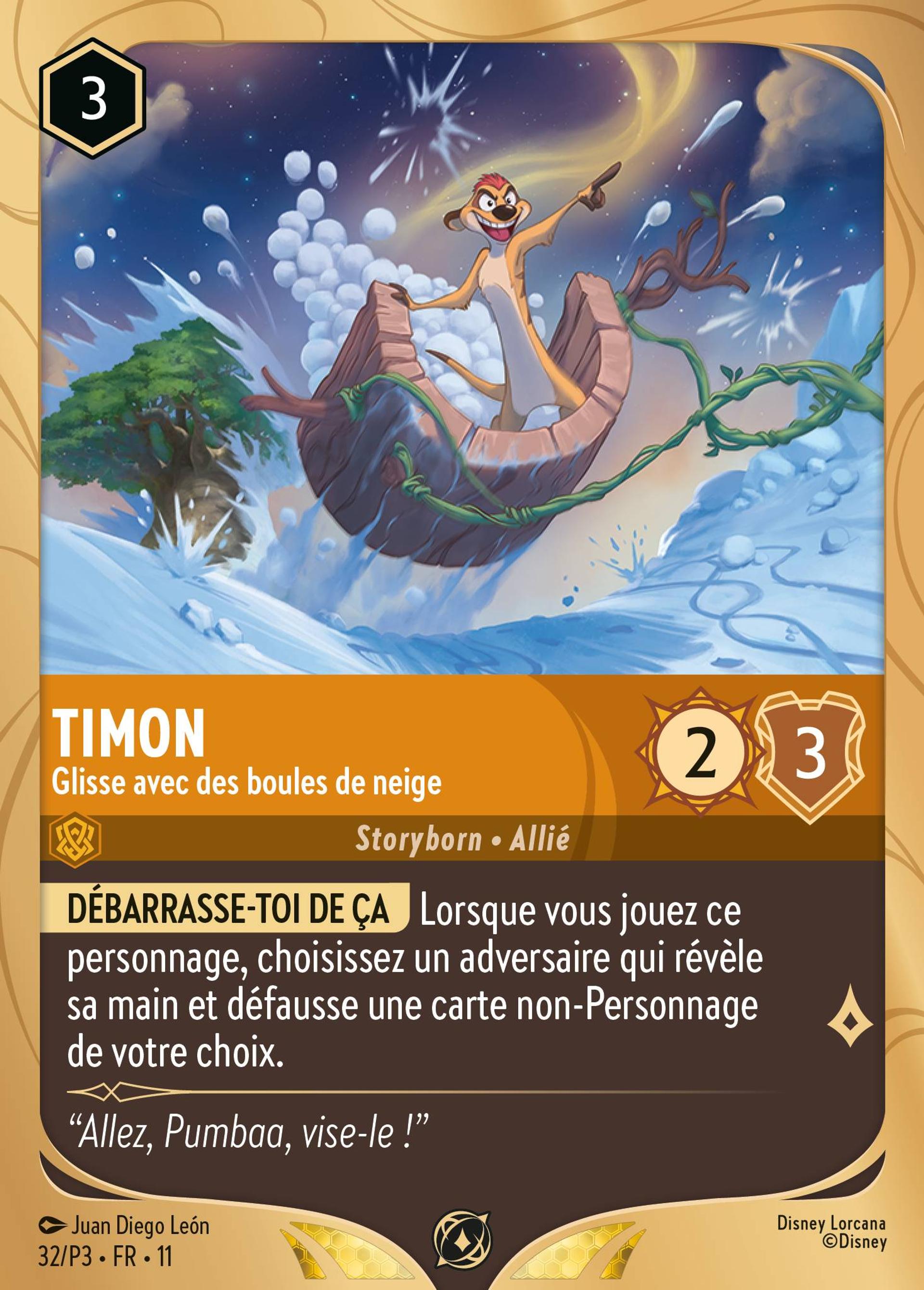 Timon - Glisse avec des boules de neige — Promos - Year 3 — Lorcana