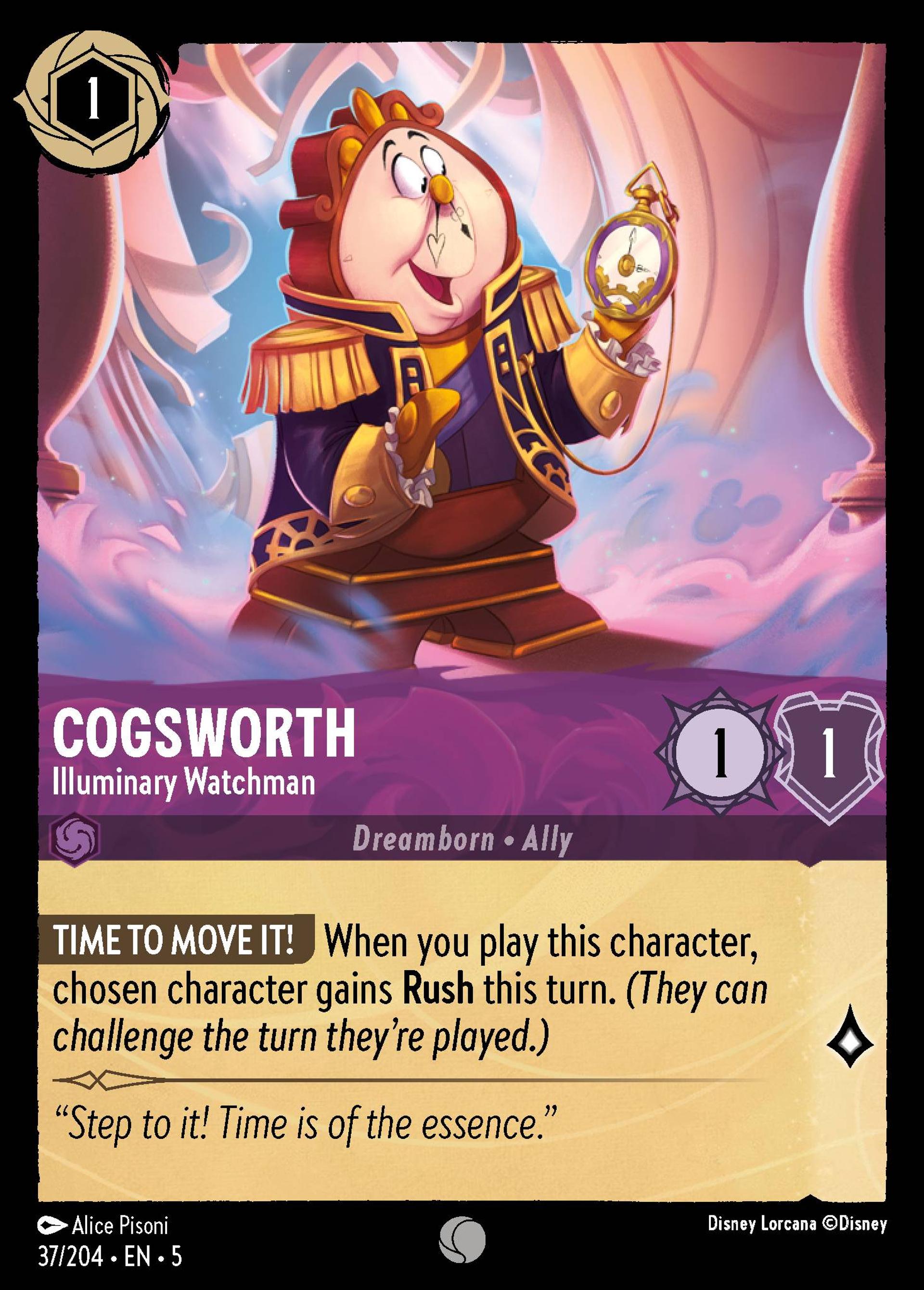 Cogsworth - Illuminary Watchman — Shimmering Skies — Lorcana