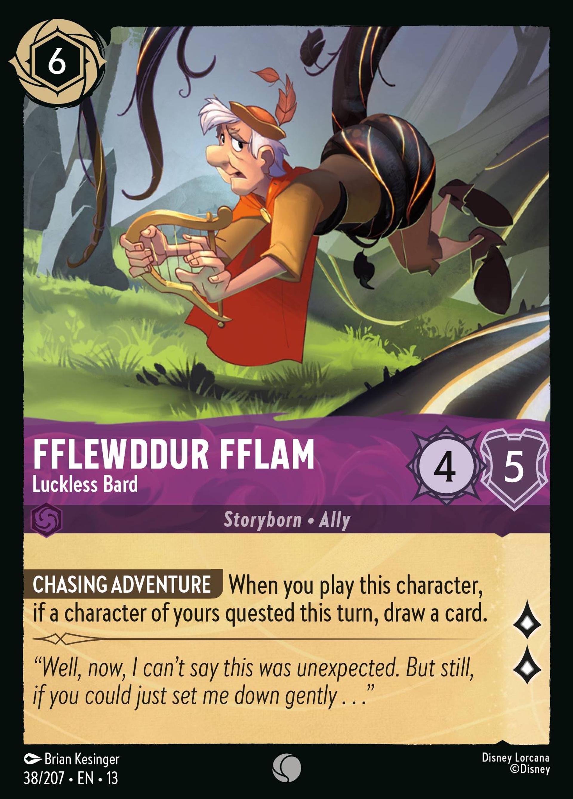 Fflewddur Fflam - Luckless Bard — Attack of the Vine! — Lorcana
