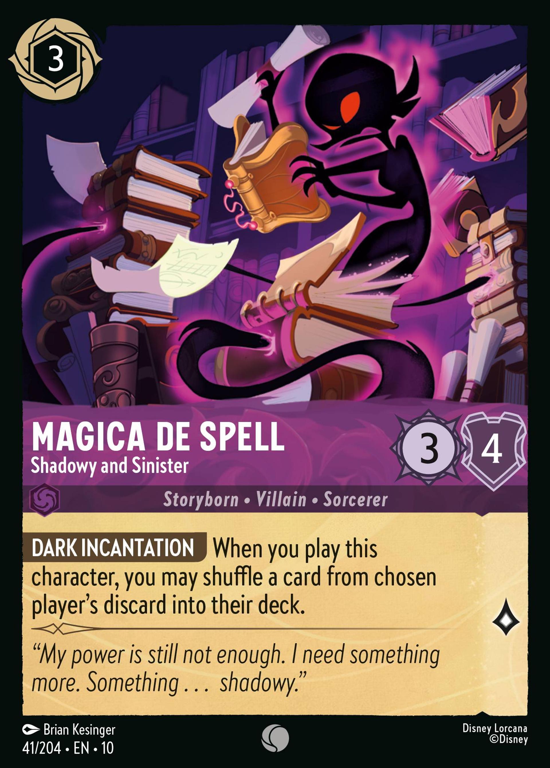 Magica De Spell - Shadowy and Sinister — Whispers in the Well — Lorcana