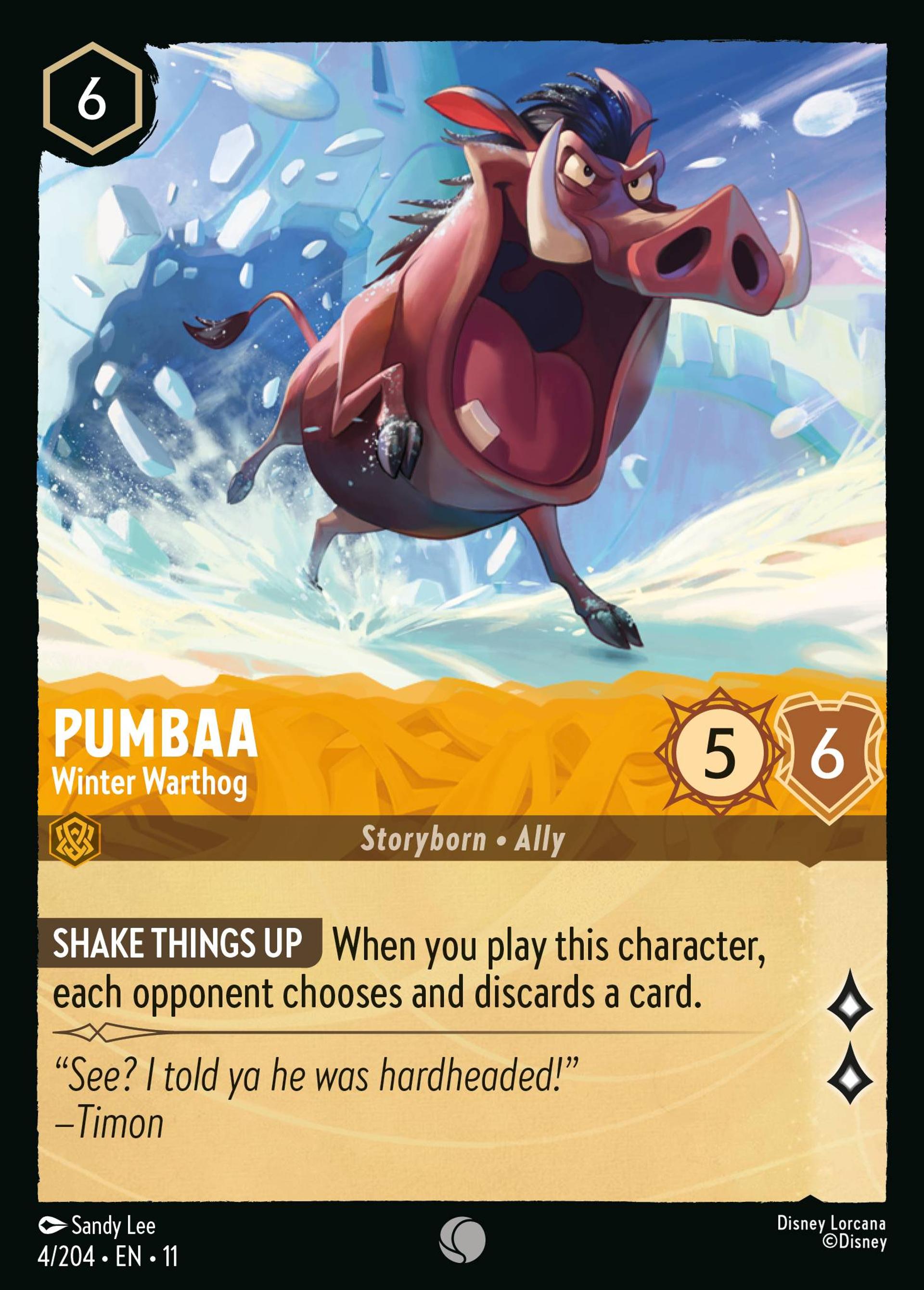 Pumbaa - Winter Warthog — Winterspell — Lorcana