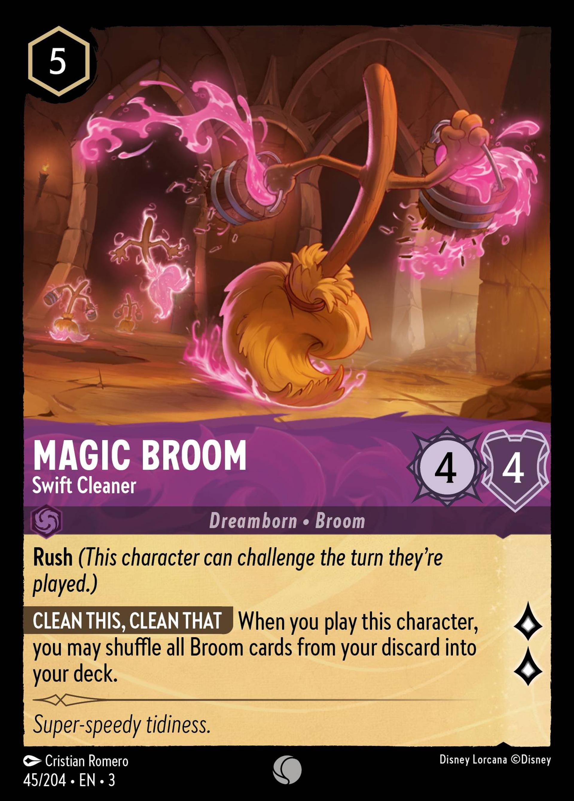 Magic Broom - Swift Cleaner — Into the Inklands — Lorcana