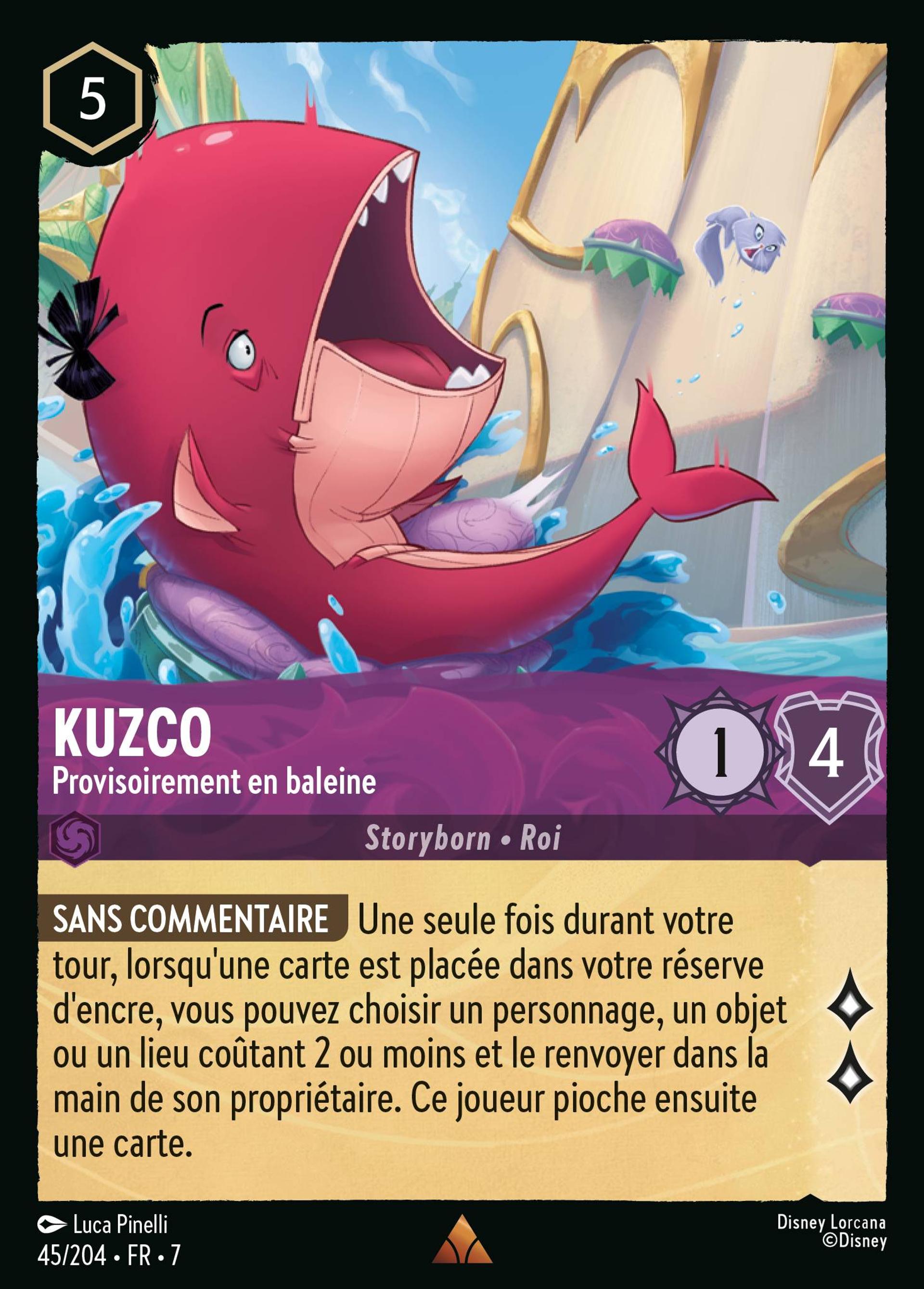 Kuzco - Provisoirement en baleine — Archazia's Island — Lorcana