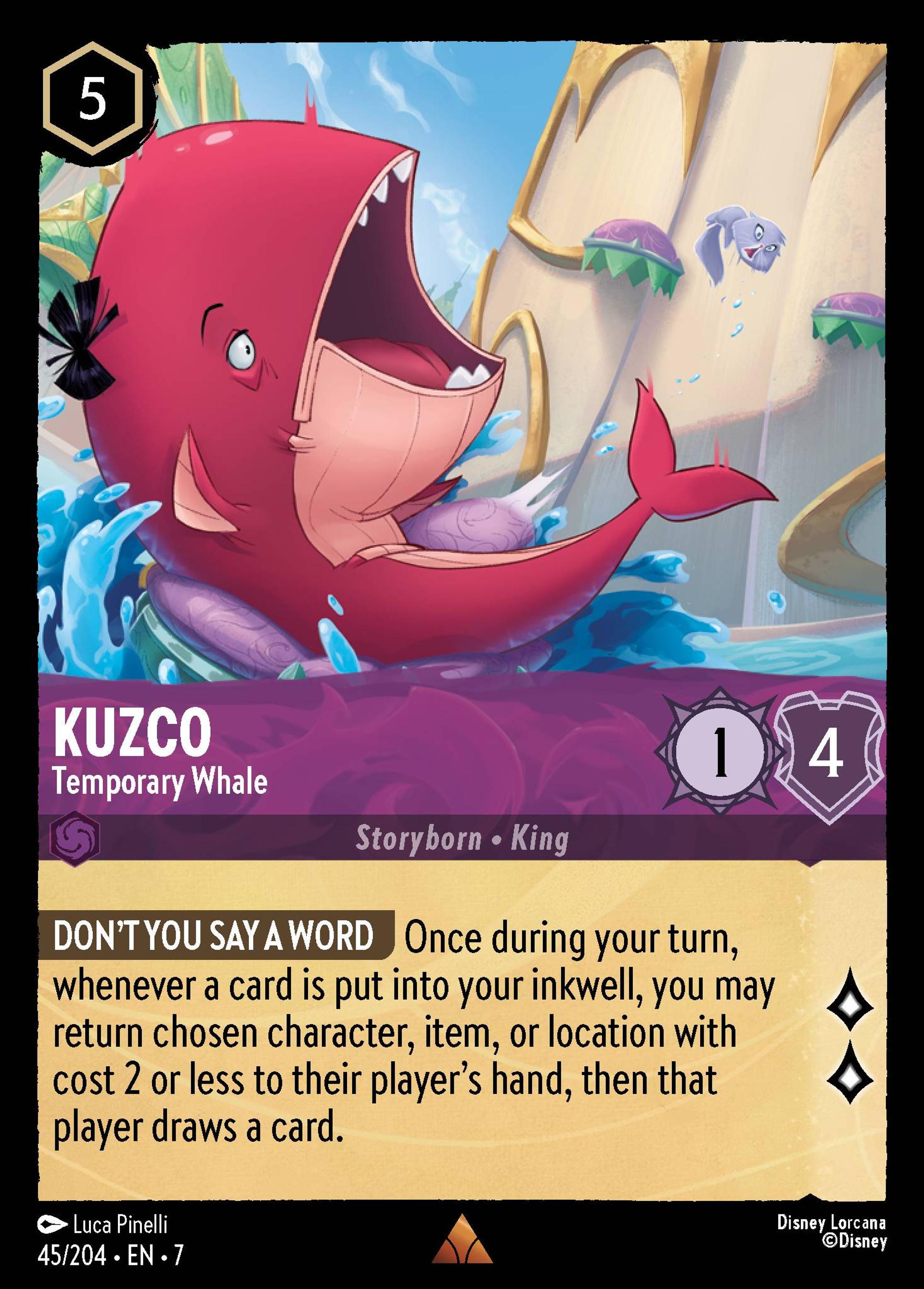 Kuzco - Provisoirement en baleine — Archazia's Island — Lorcana
