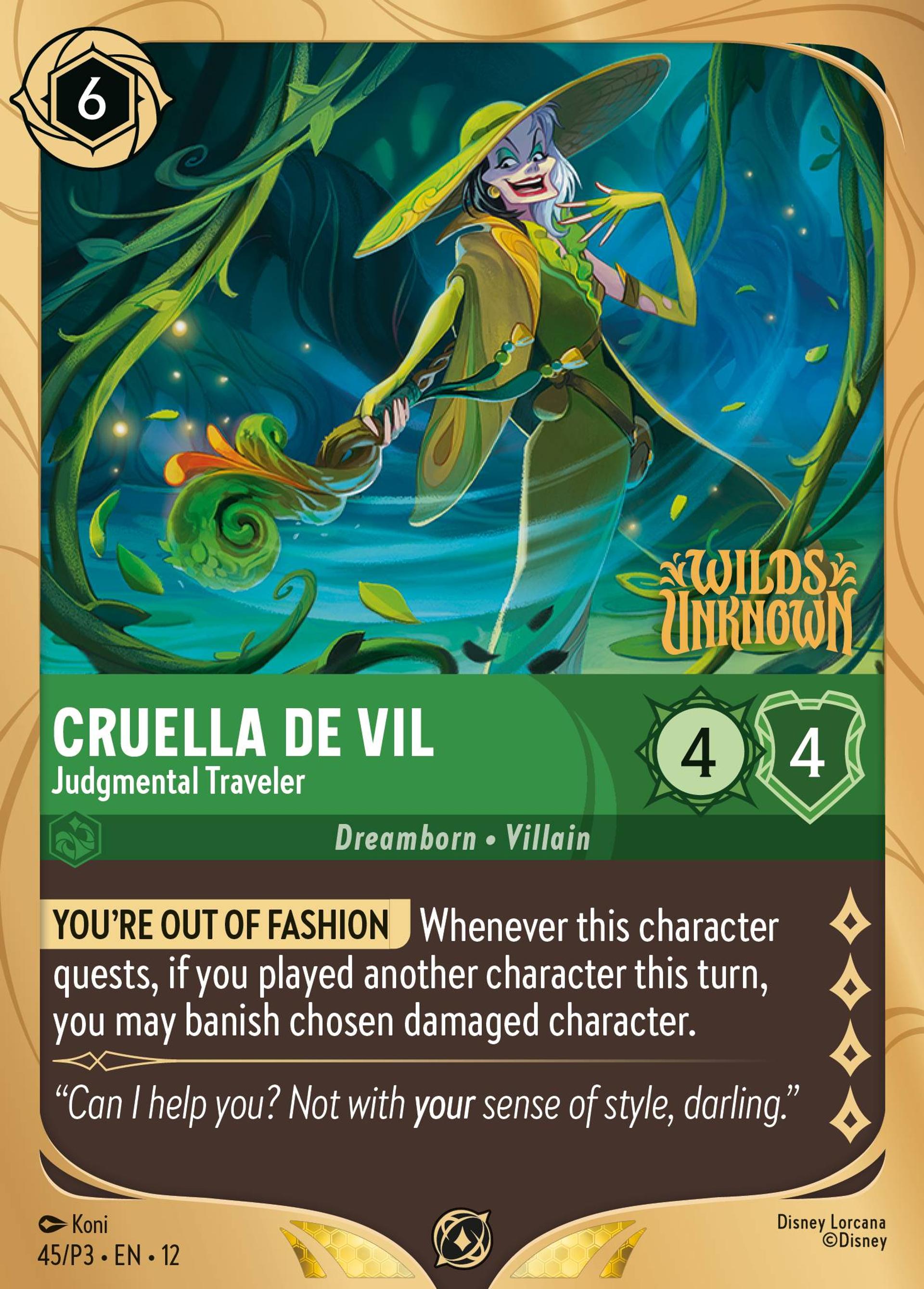 Cruella De Vil - Judgmental Traveler — Promos - Year 3 — Lorcana