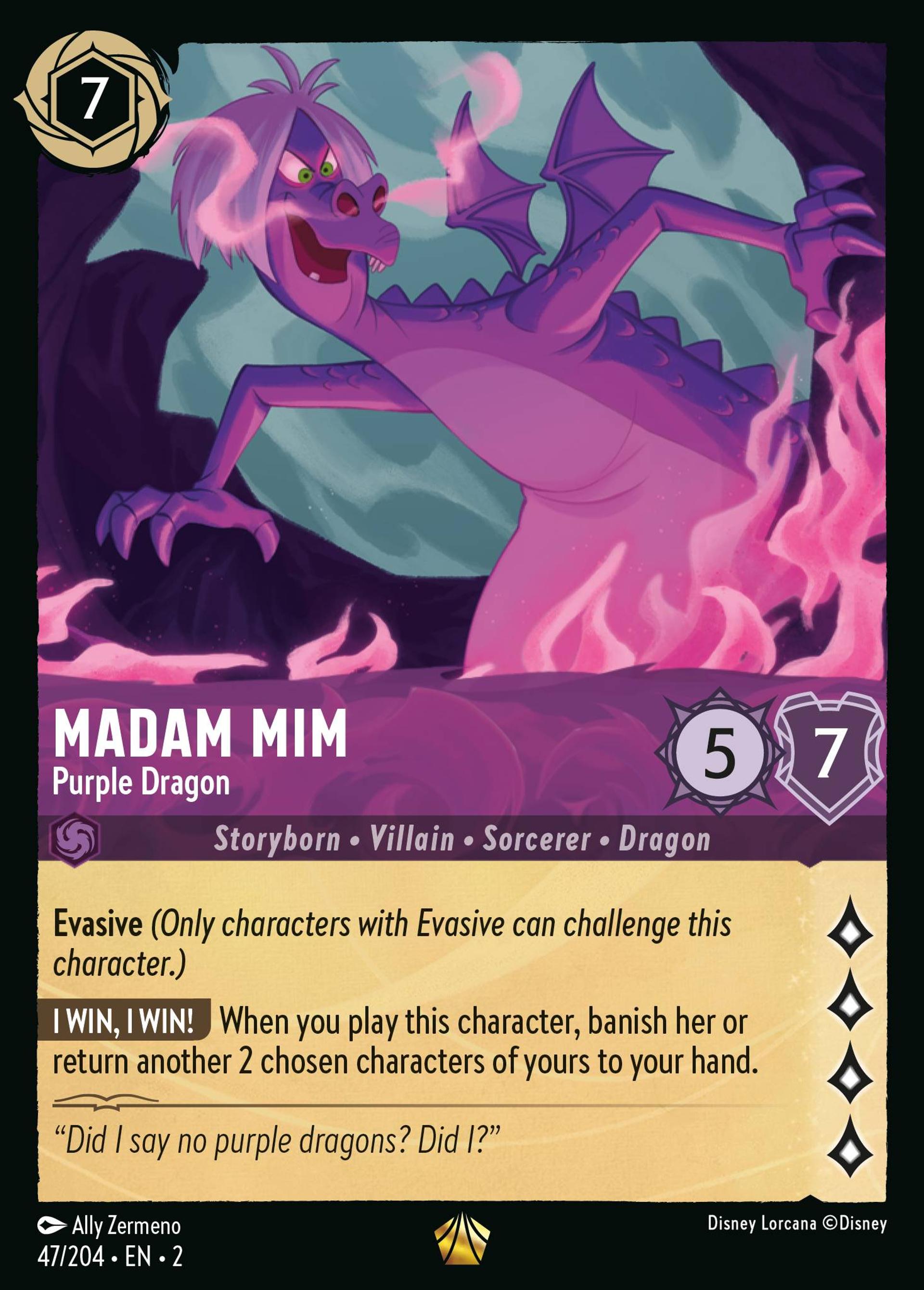Madam Mim - Purple Dragon — Rise of the Floodborn — Lorcana