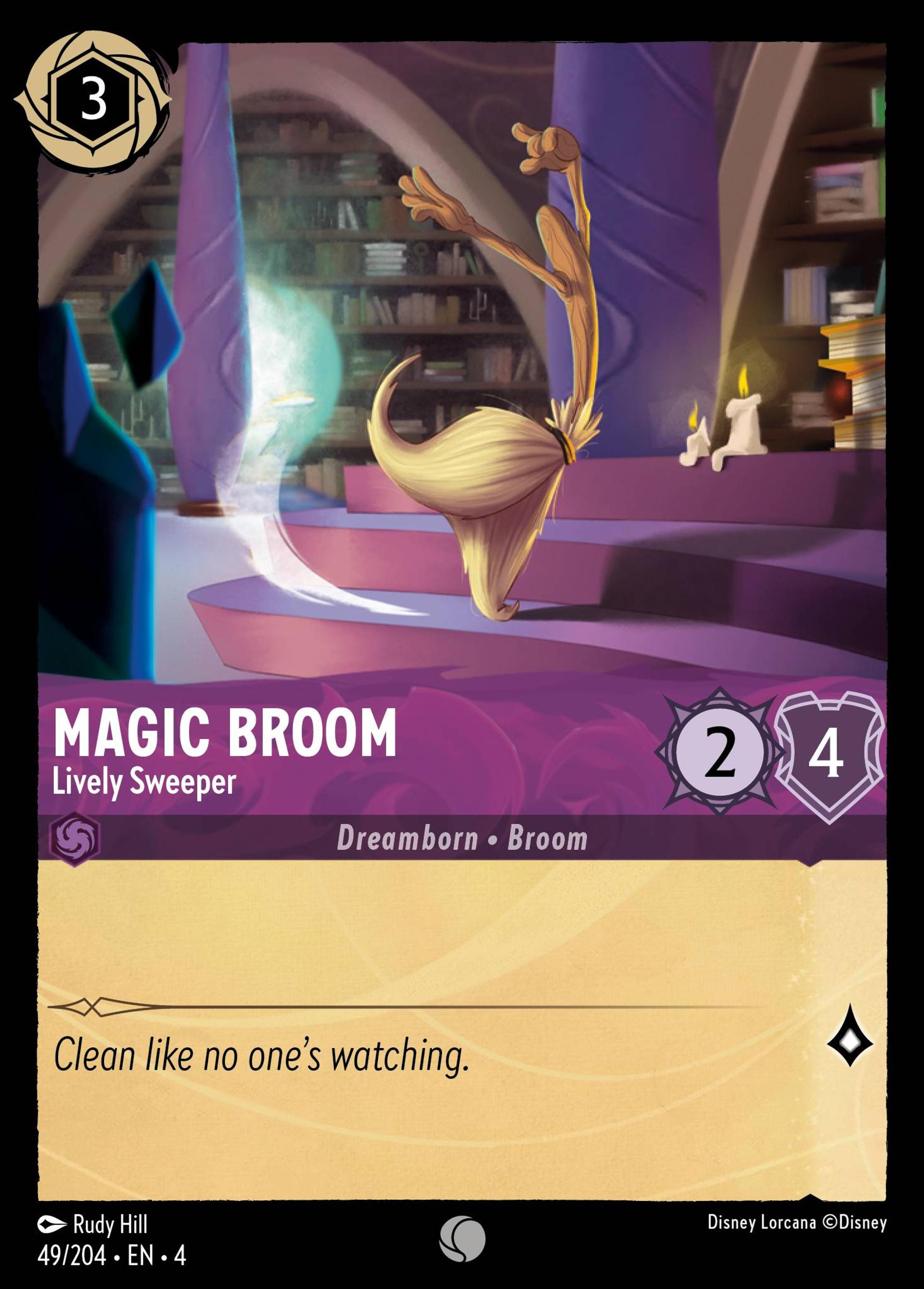 Magic Broom - Lively Sweeper — Ursula's Return — Lorcana