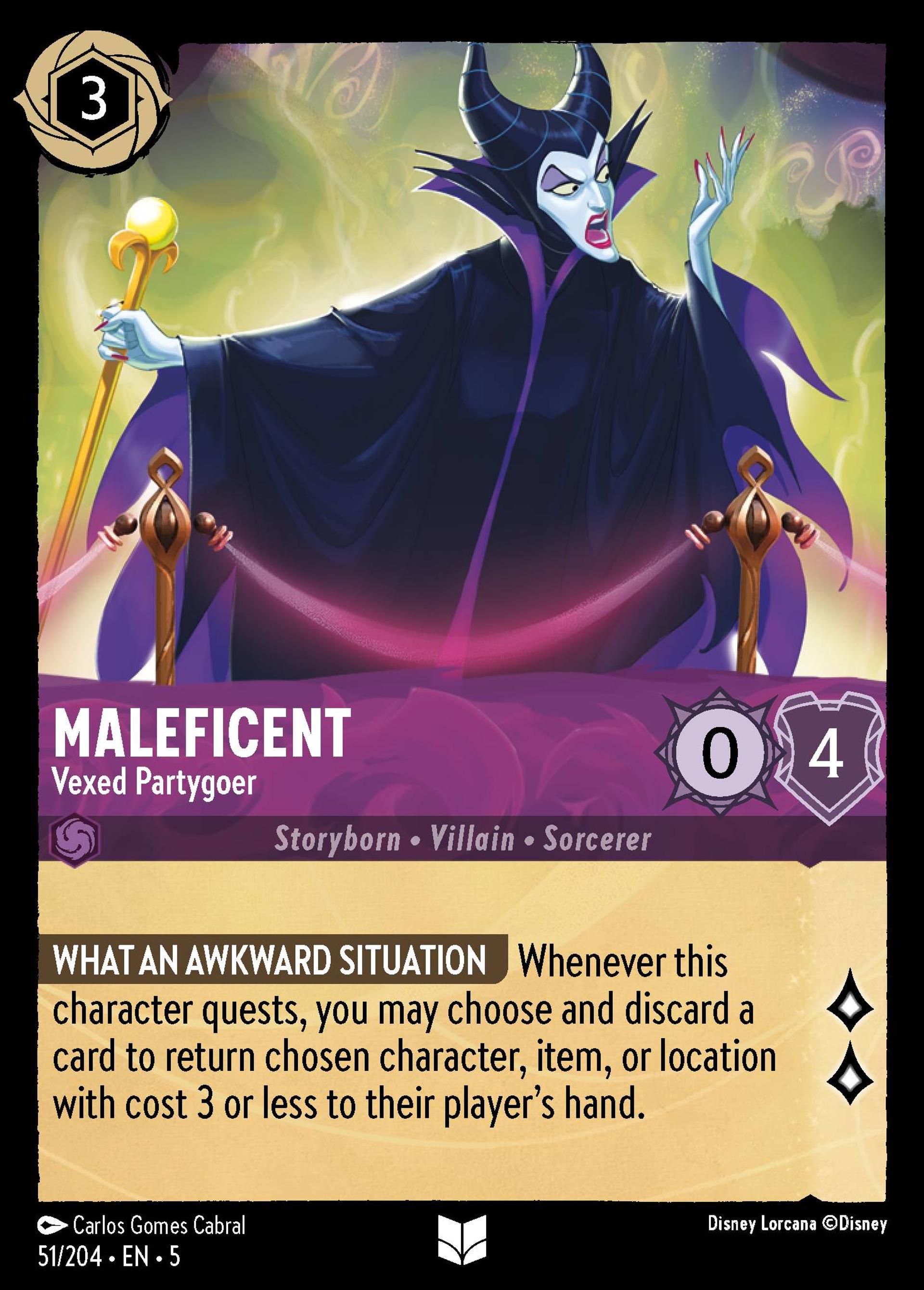 Maleficent - Vexed Partygoer — Shimmering Skies — Lorcana