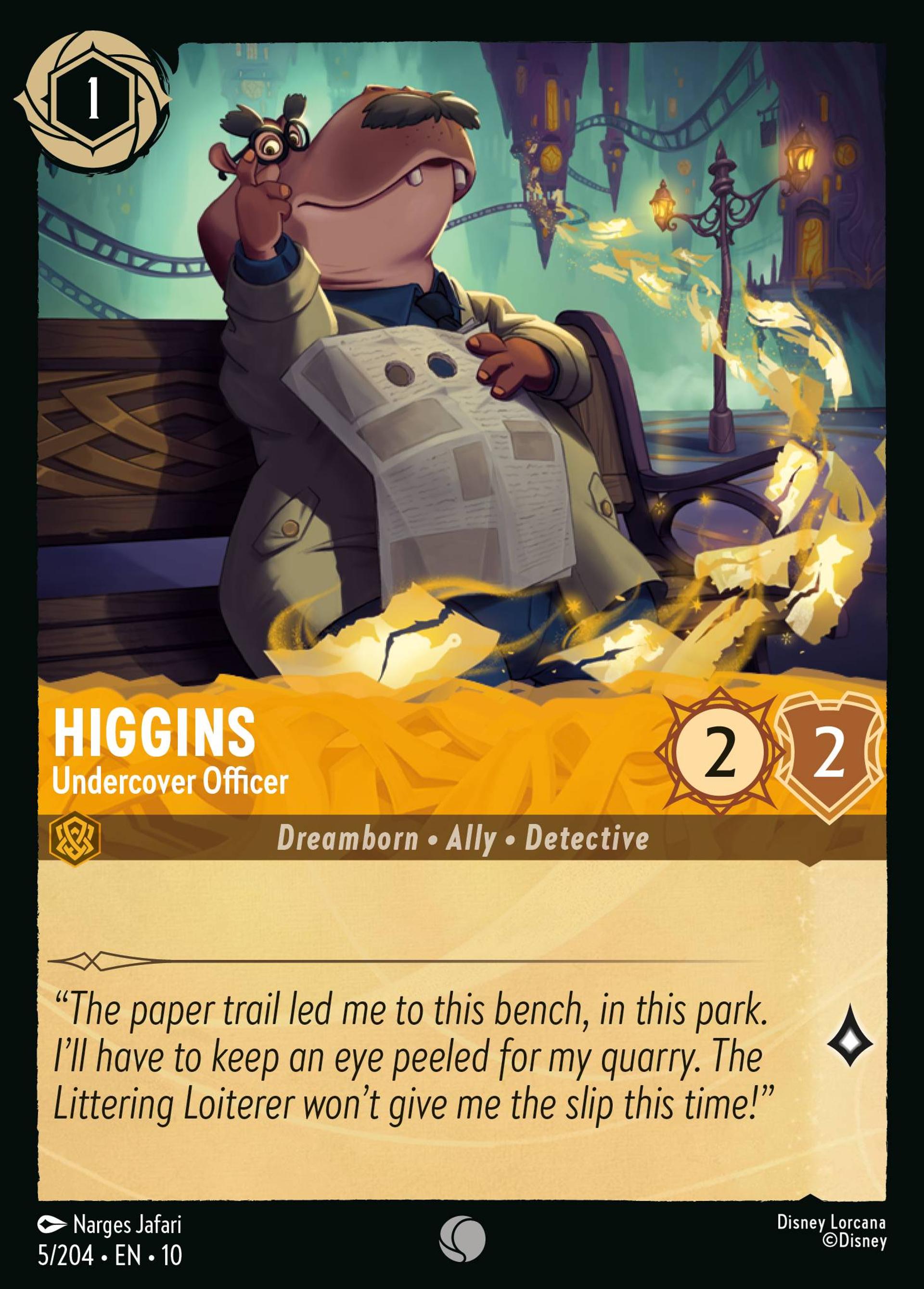 Higgins - Undercover Officer — Whispers in the Well — Lorcana