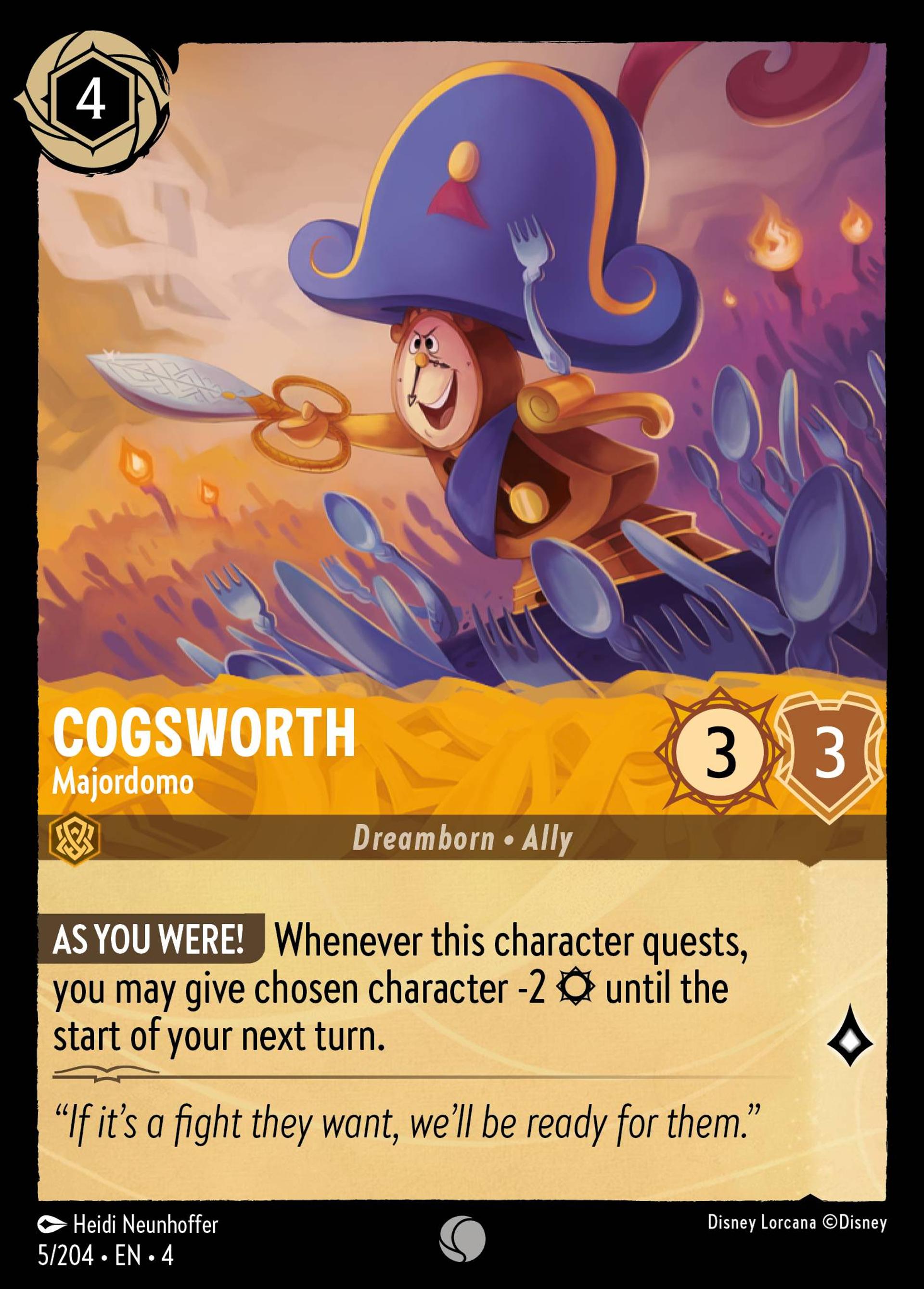 Cogsworth - Majordomo — Ursula's Return — Lorcana