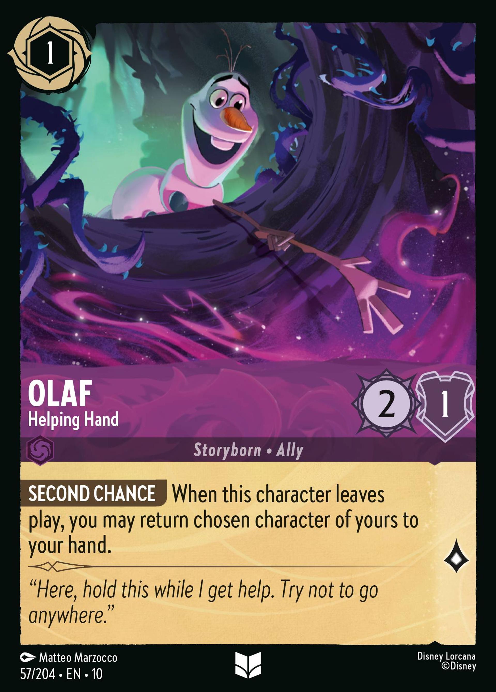 Olaf - Helping Hand — Whispers in the Well — Lorcana