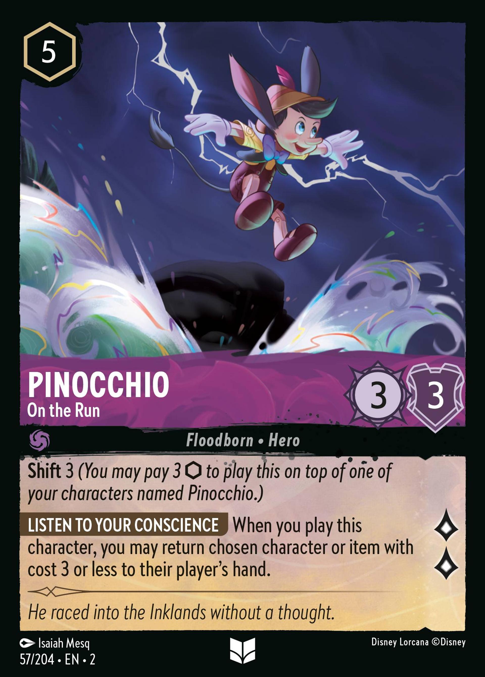 Pinocchio - On the Run — Rise of the Floodborn — Lorcana