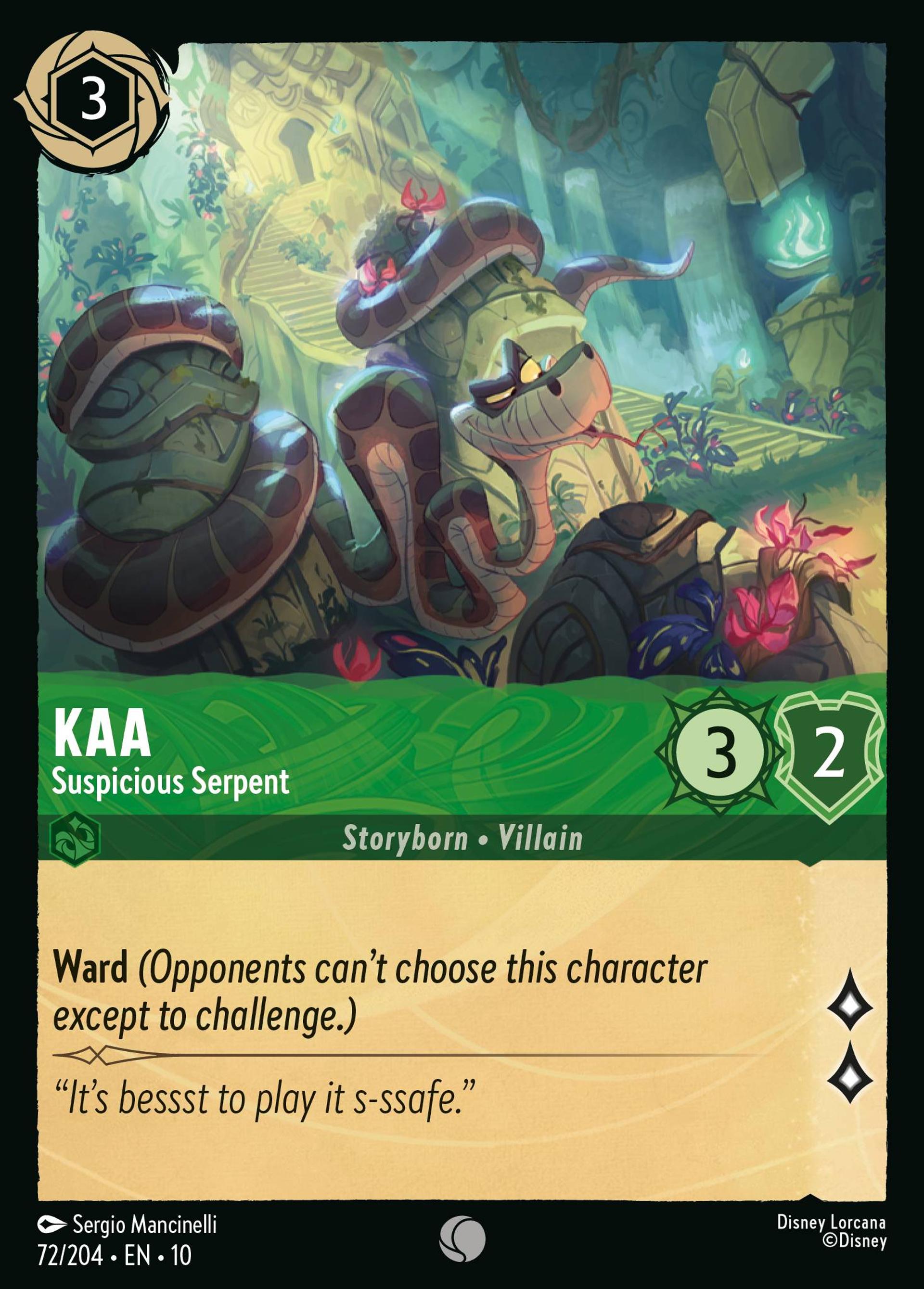 Kaa - Suspicious Serpent — Whispers in the Well — Lorcana