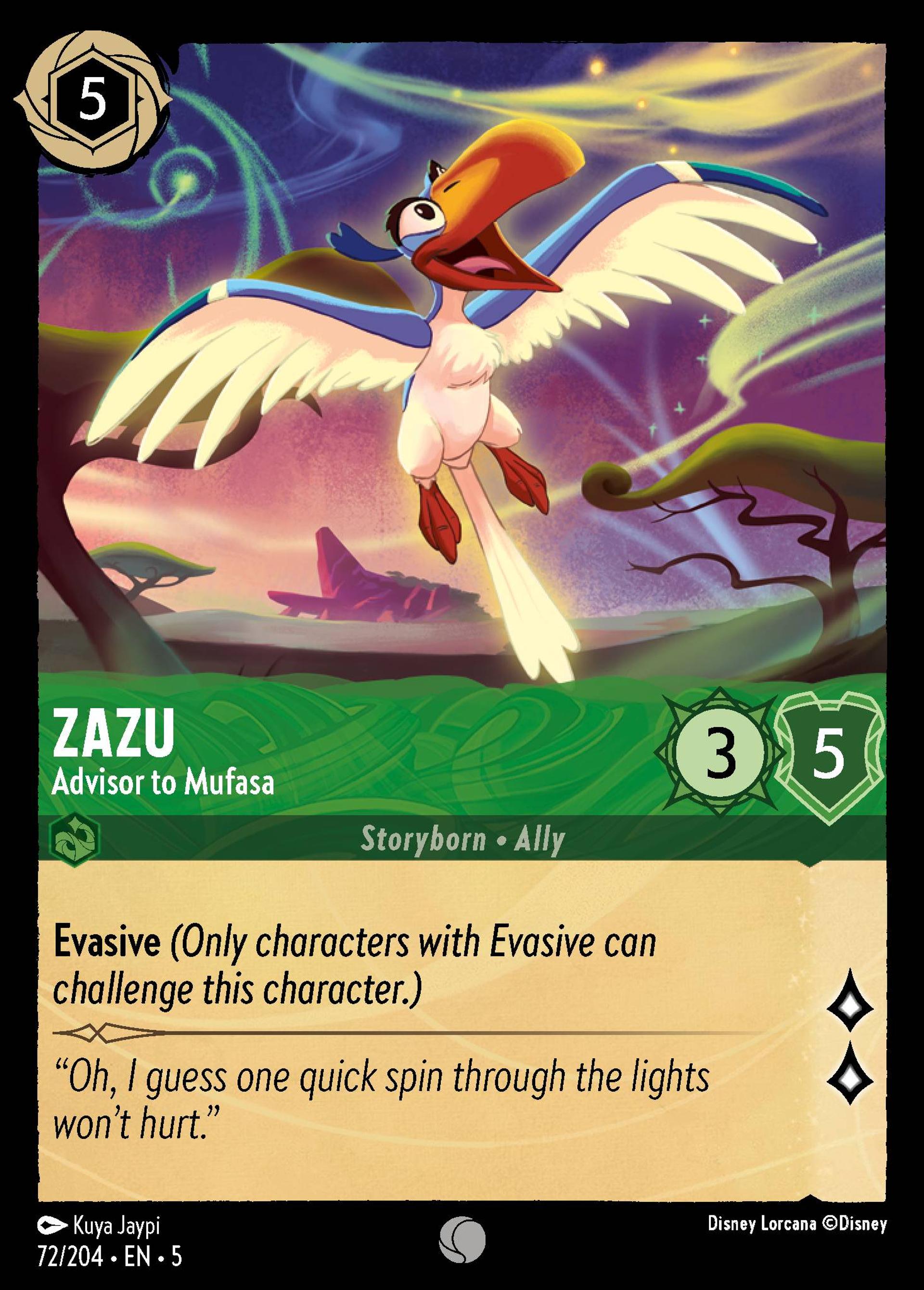 Zazu - Advisor to Mufasa — Shimmering Skies — Lorcana