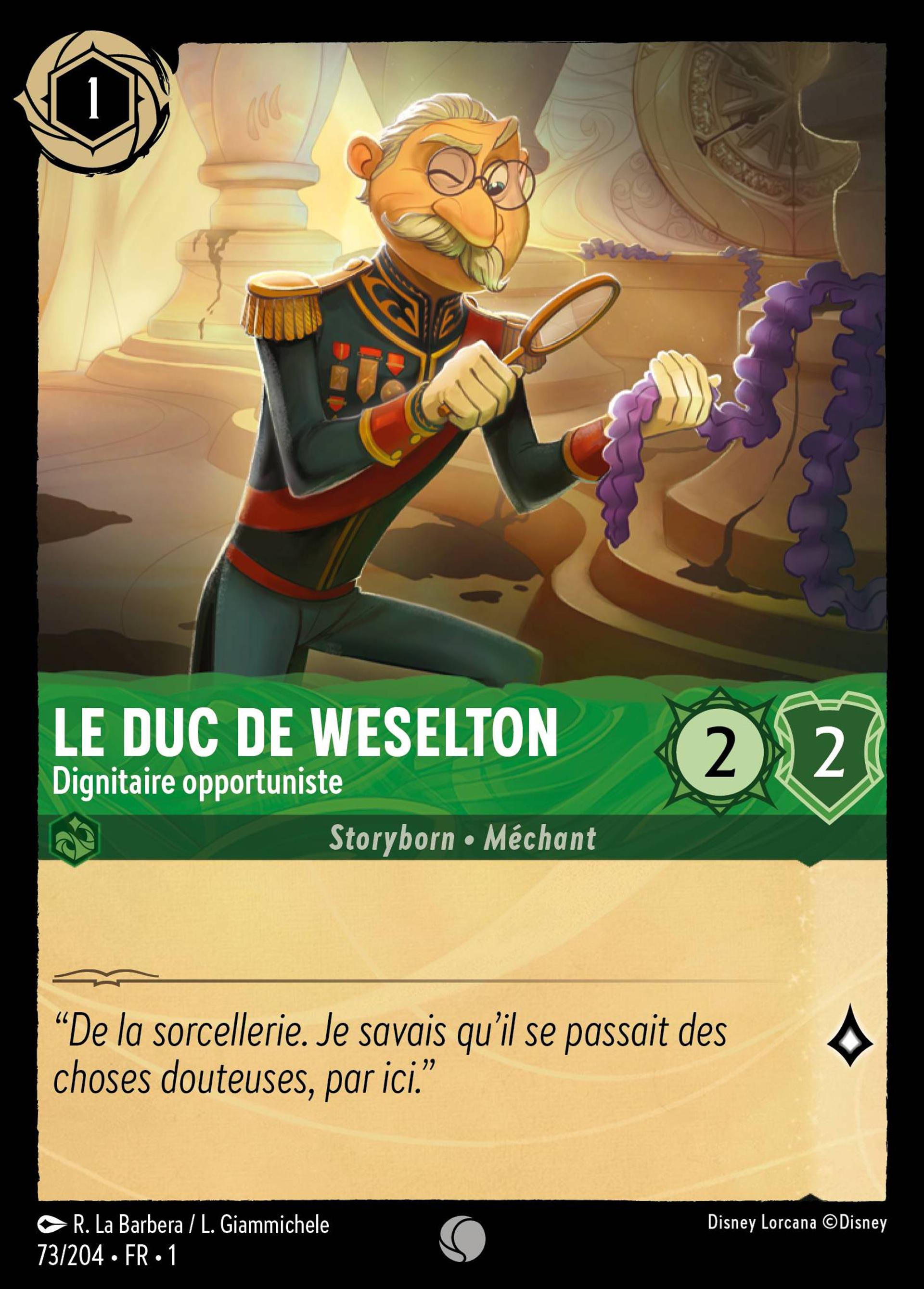 Le Duc de Weselton - Dignitaire opportuniste — The First Chapter — Lorcana