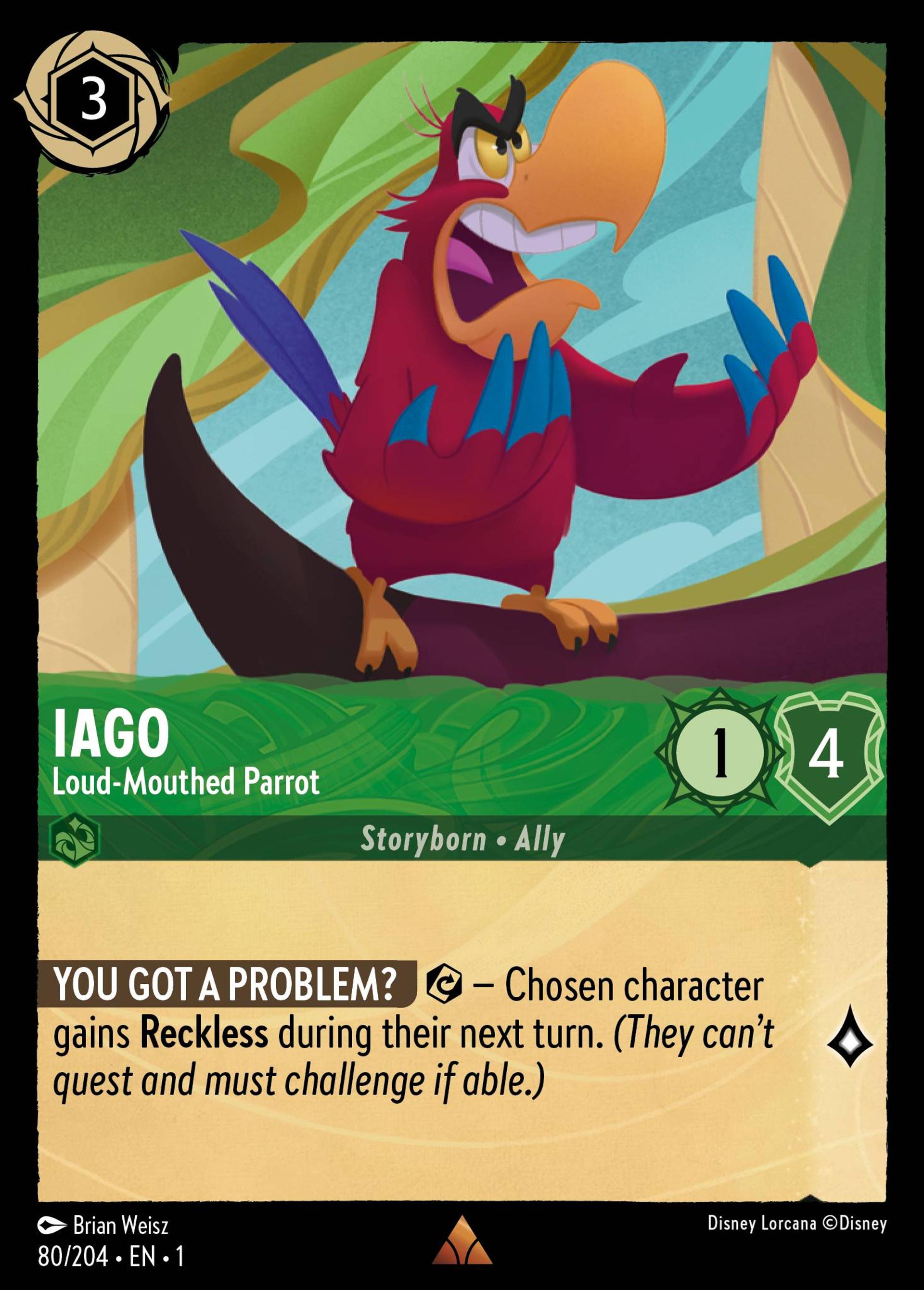 Iago - Loud-Mouthed Parrot — The First Chapter — Lorcana