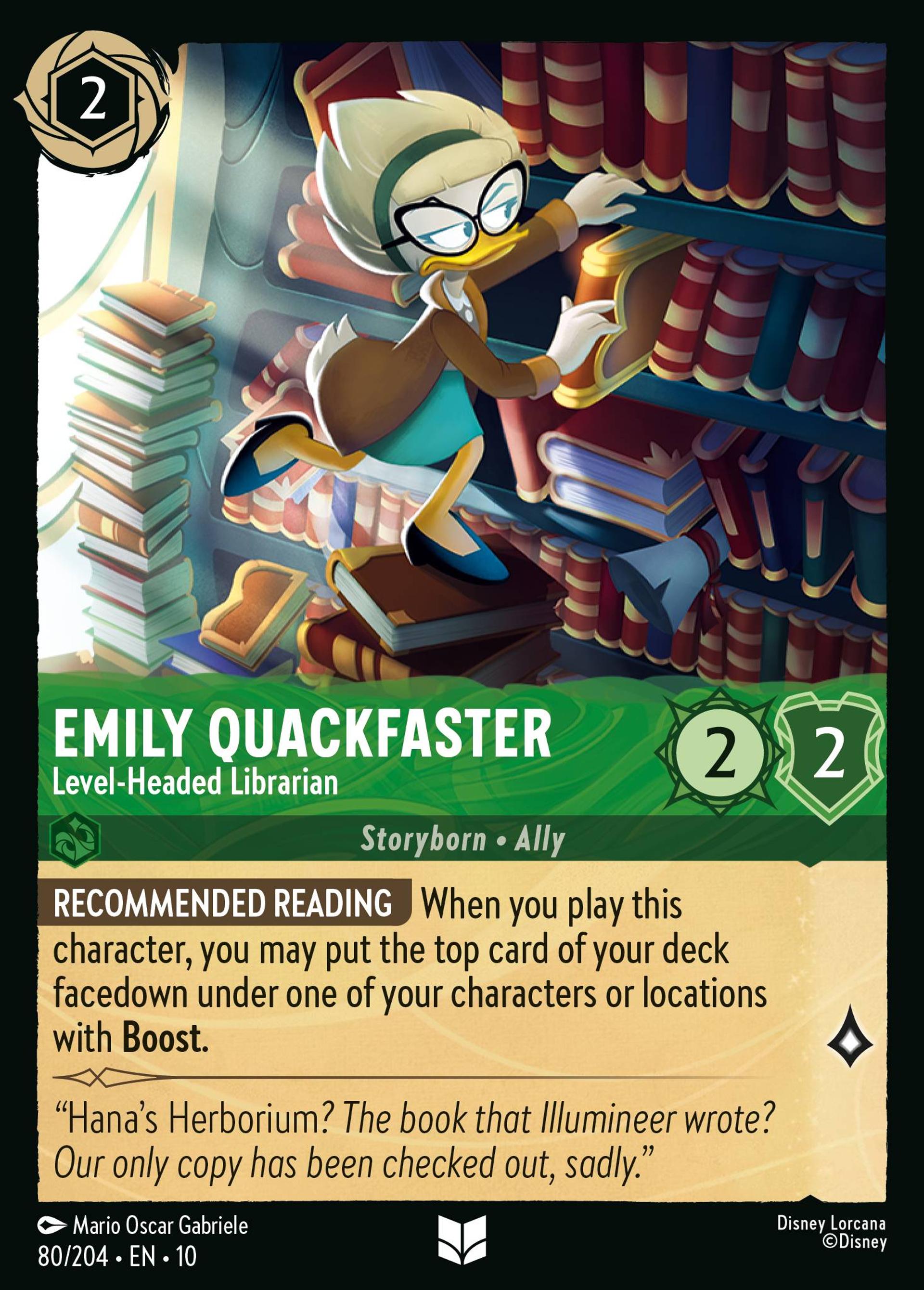 Emily Quackfaster - Level-Headed Librarian — Whispers in the Well — Lorcana