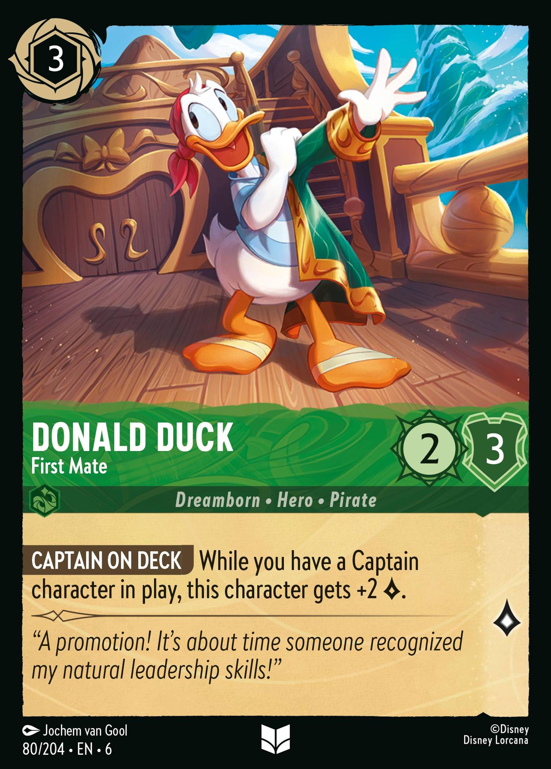 Donald Duck - First Mate — Azurite Sea — Lorcana