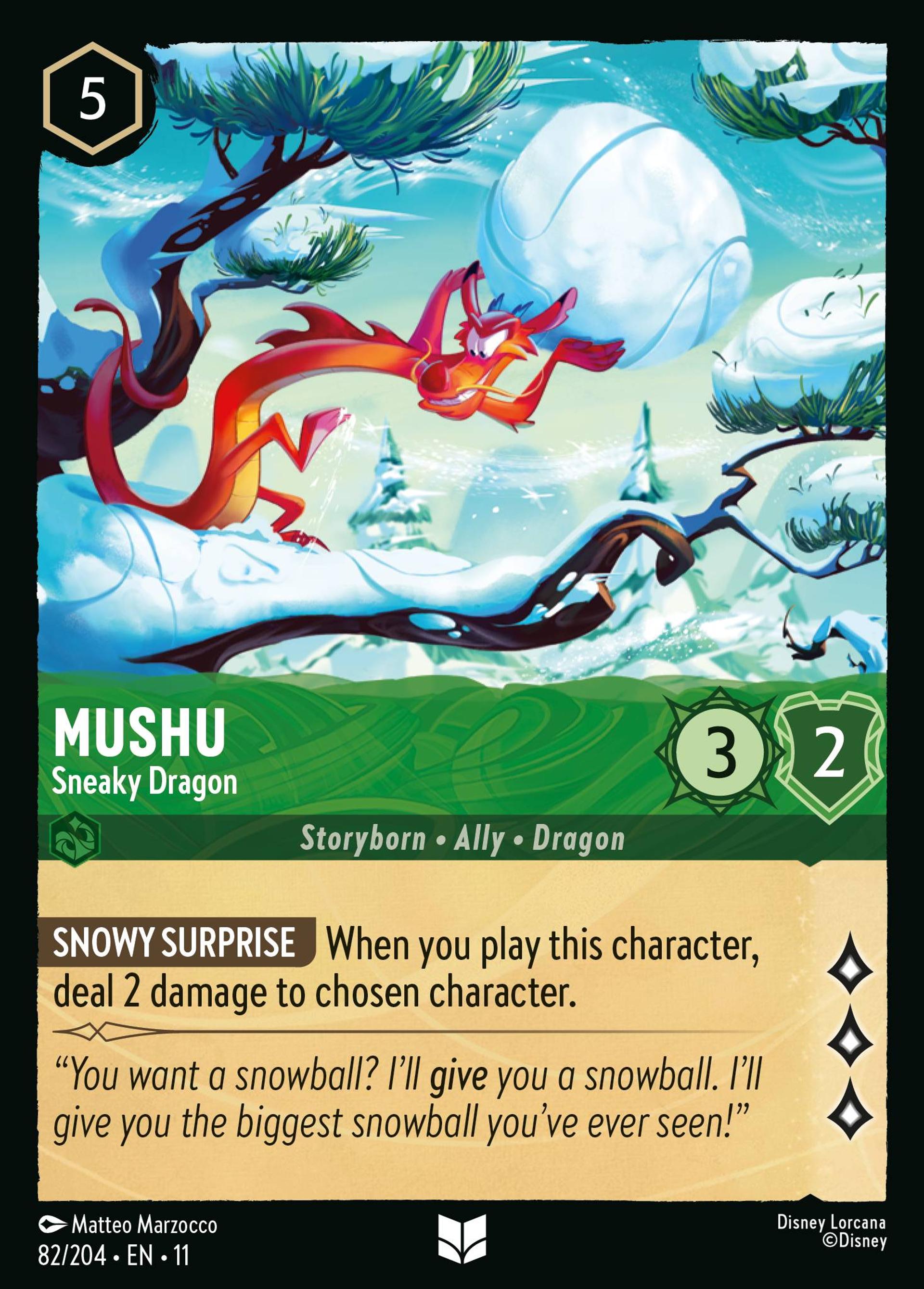 Mushu - Sneaky Dragon — Winterspell — Lorcana
