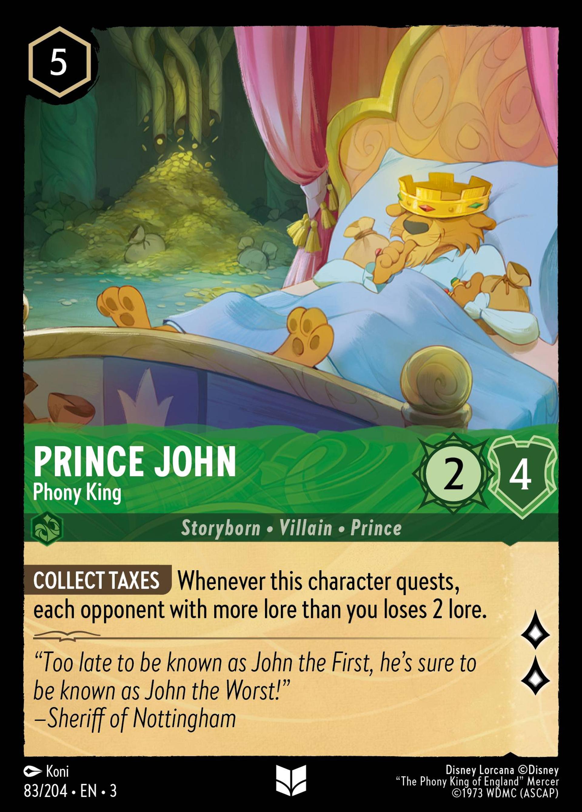 Prince John - Phony King — Into the Inklands — Lorcana