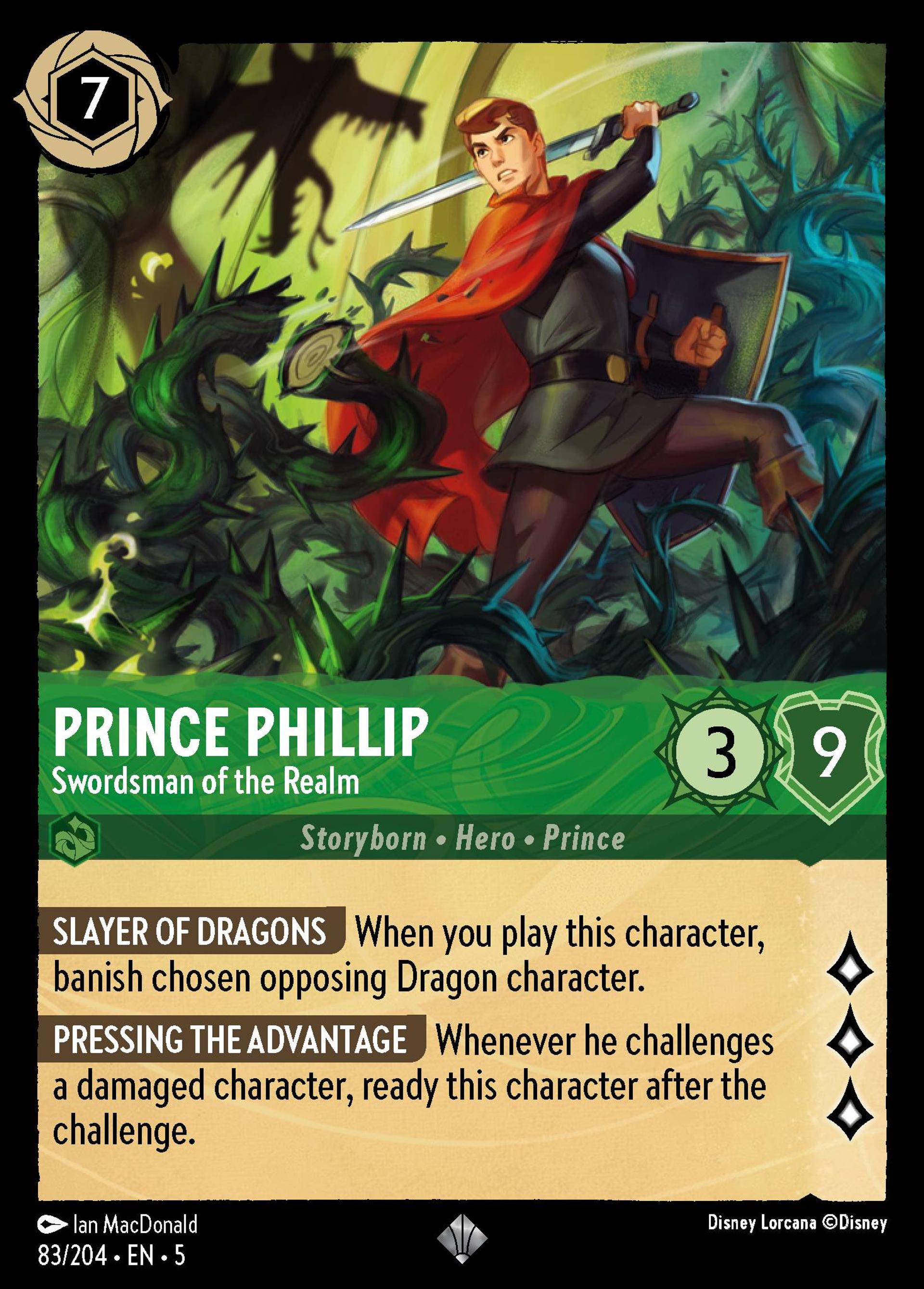 Prince Phillip - Swordsman of the Realm — Shimmering Skies — Lorcana