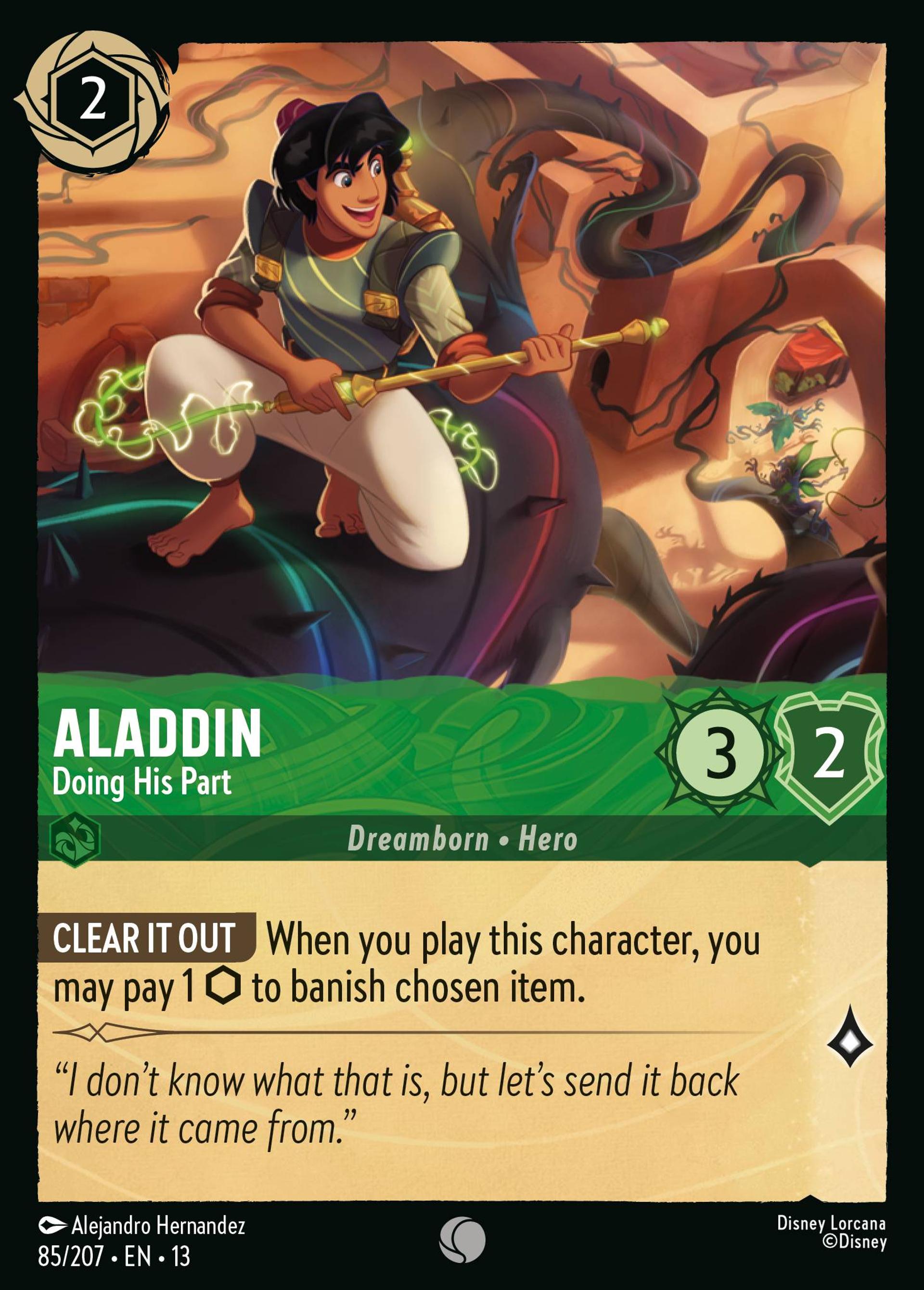 Aladdin - Doing His Part — Attack of the Vine! — Lorcana