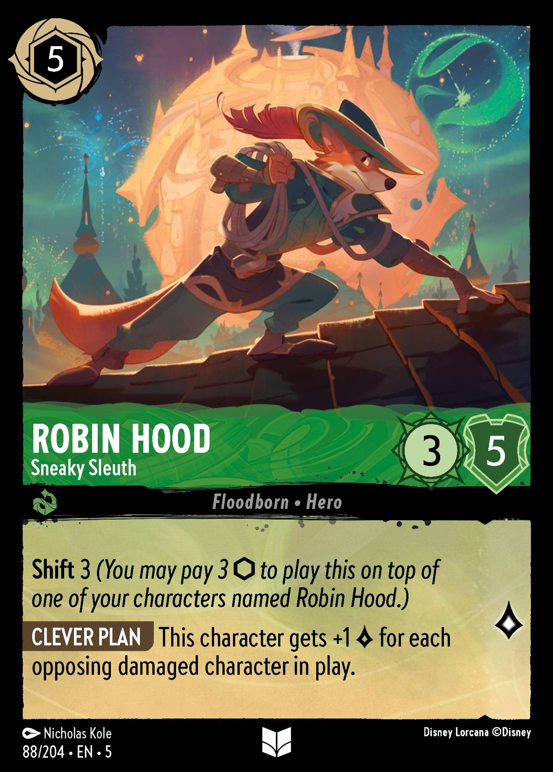 Robin Hood - Sneaky Sleuth — Shimmering Skies — Lorcana