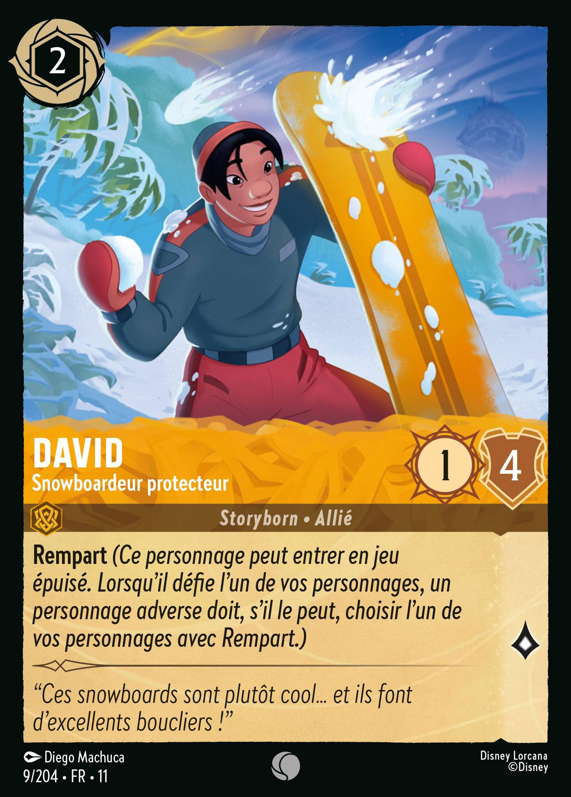 David - Snowboardeur protecteur — Winterspell — Lorcana