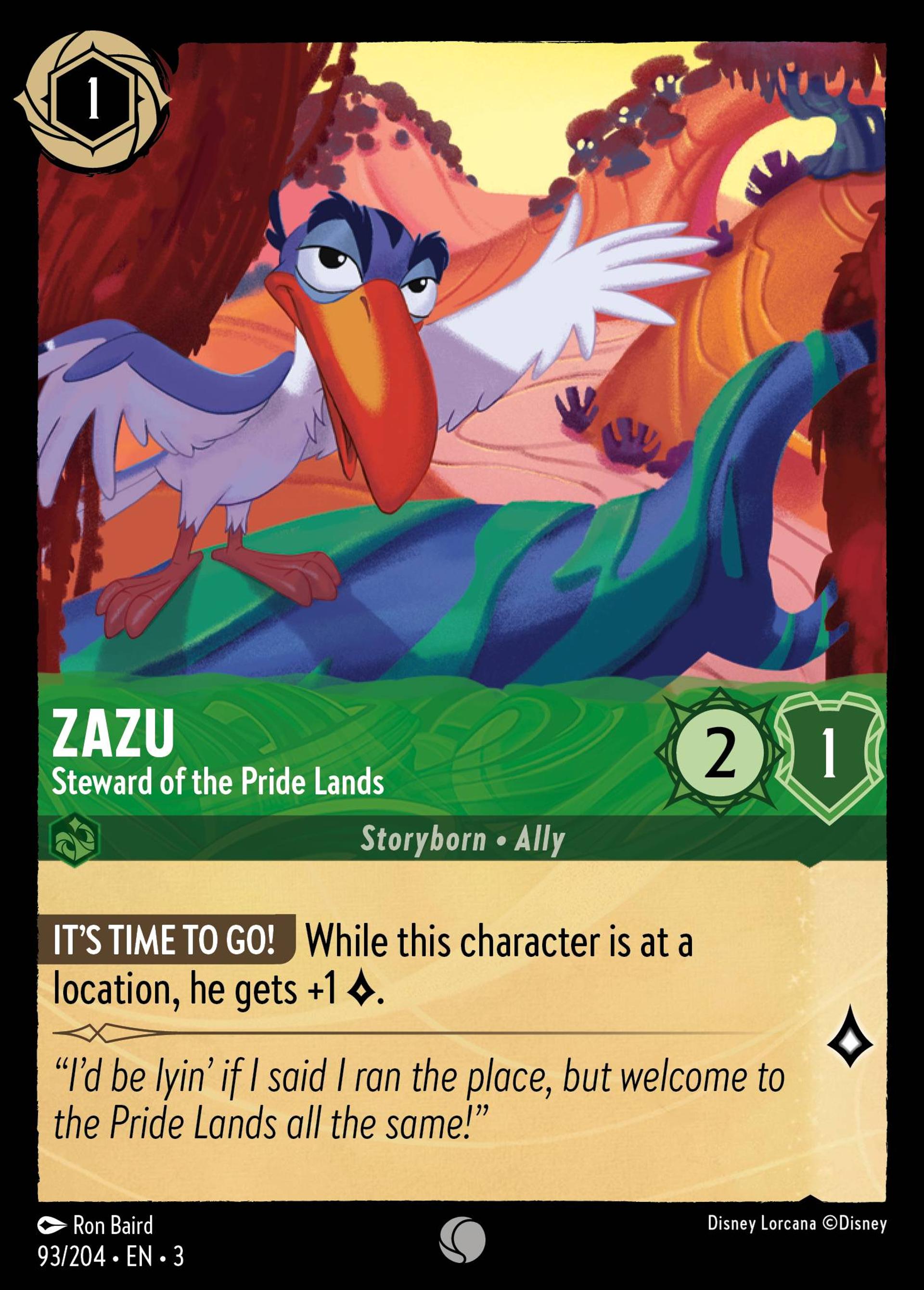 Zazu - Steward of the Pride Lands — Into the Inklands — Lorcana