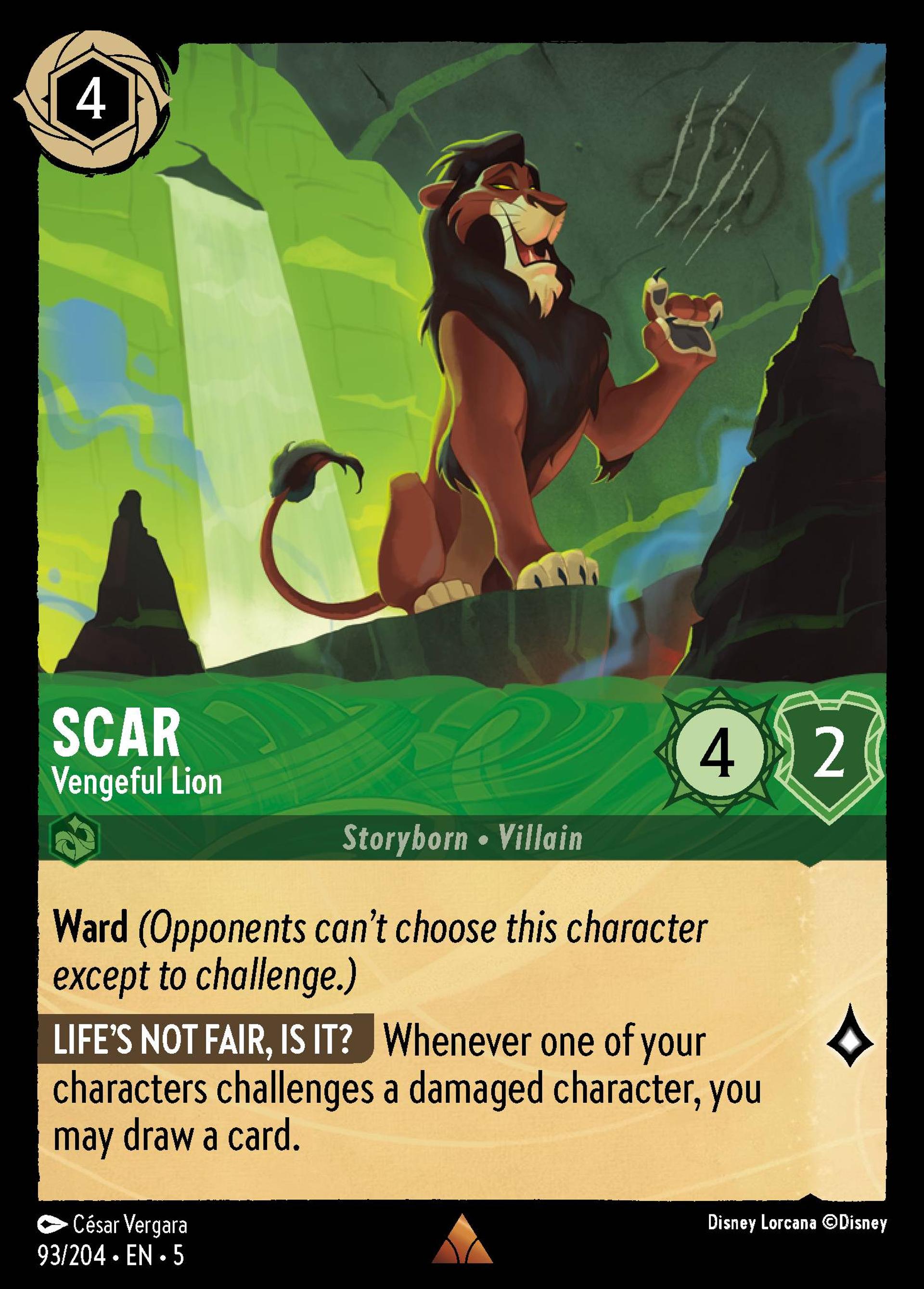 Scar - Vengeful Lion — Shimmering Skies — Lorcana