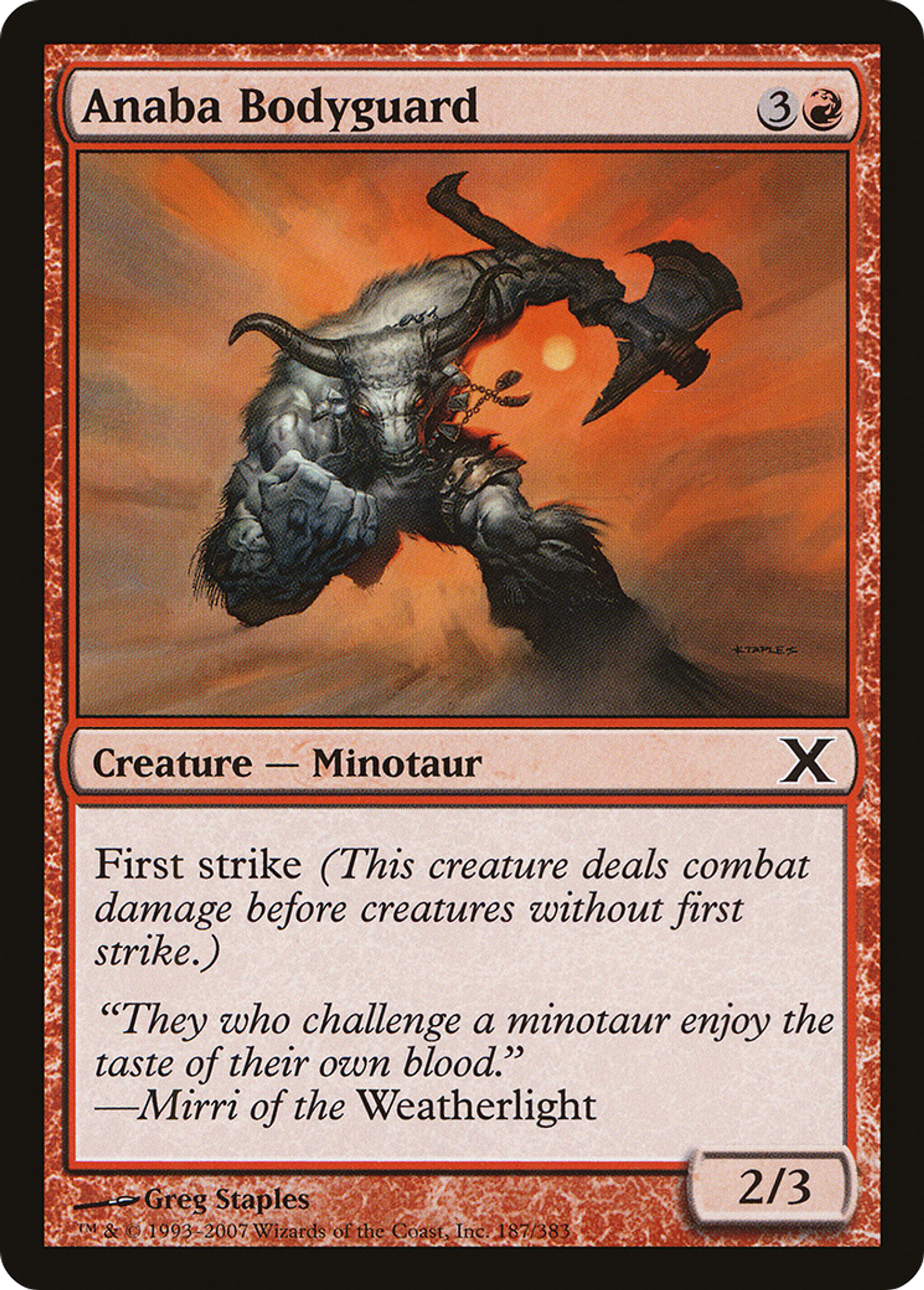 Anaba Bodyguard — Tenth Edition — Magic: The Gathering
