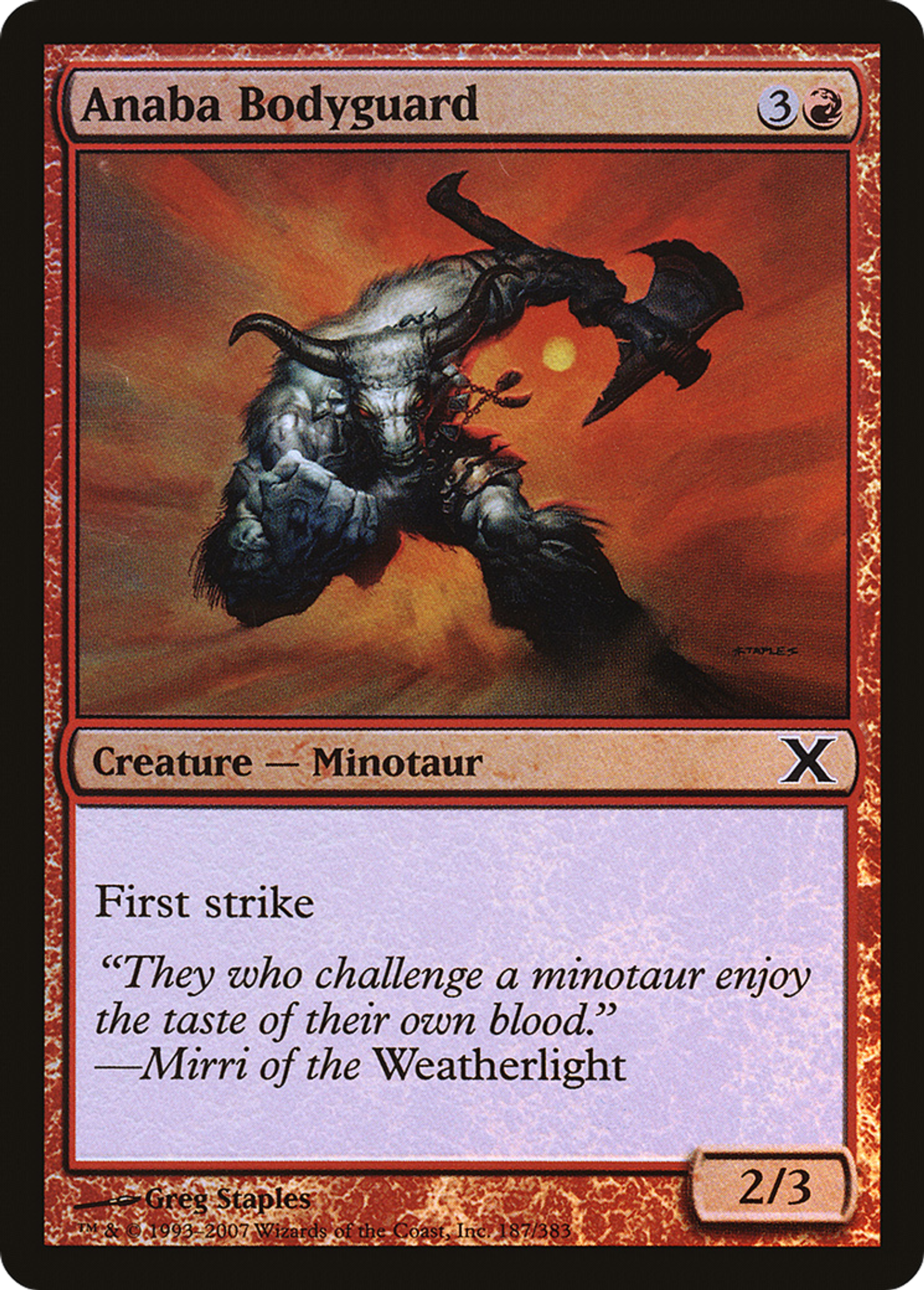 Anaba Bodyguard — Tenth Edition — Magic: The Gathering