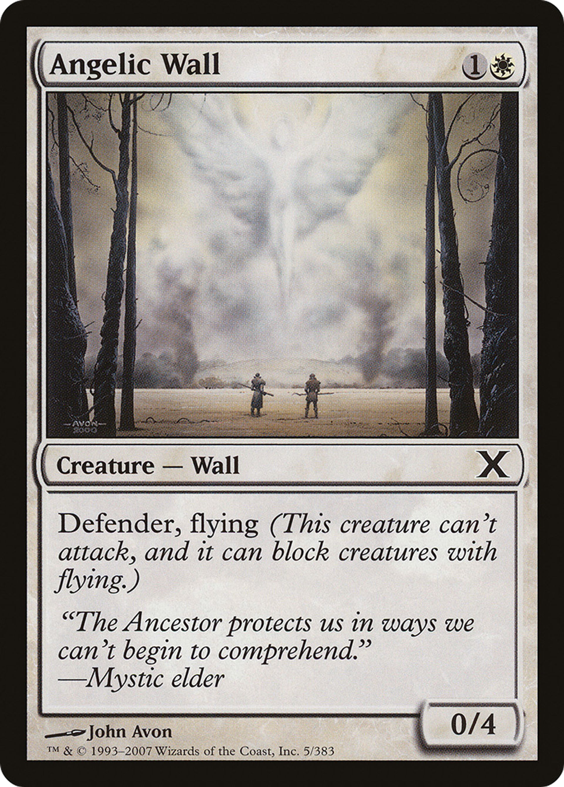 Angelic Wall — Tenth Edition — Magic: The Gathering