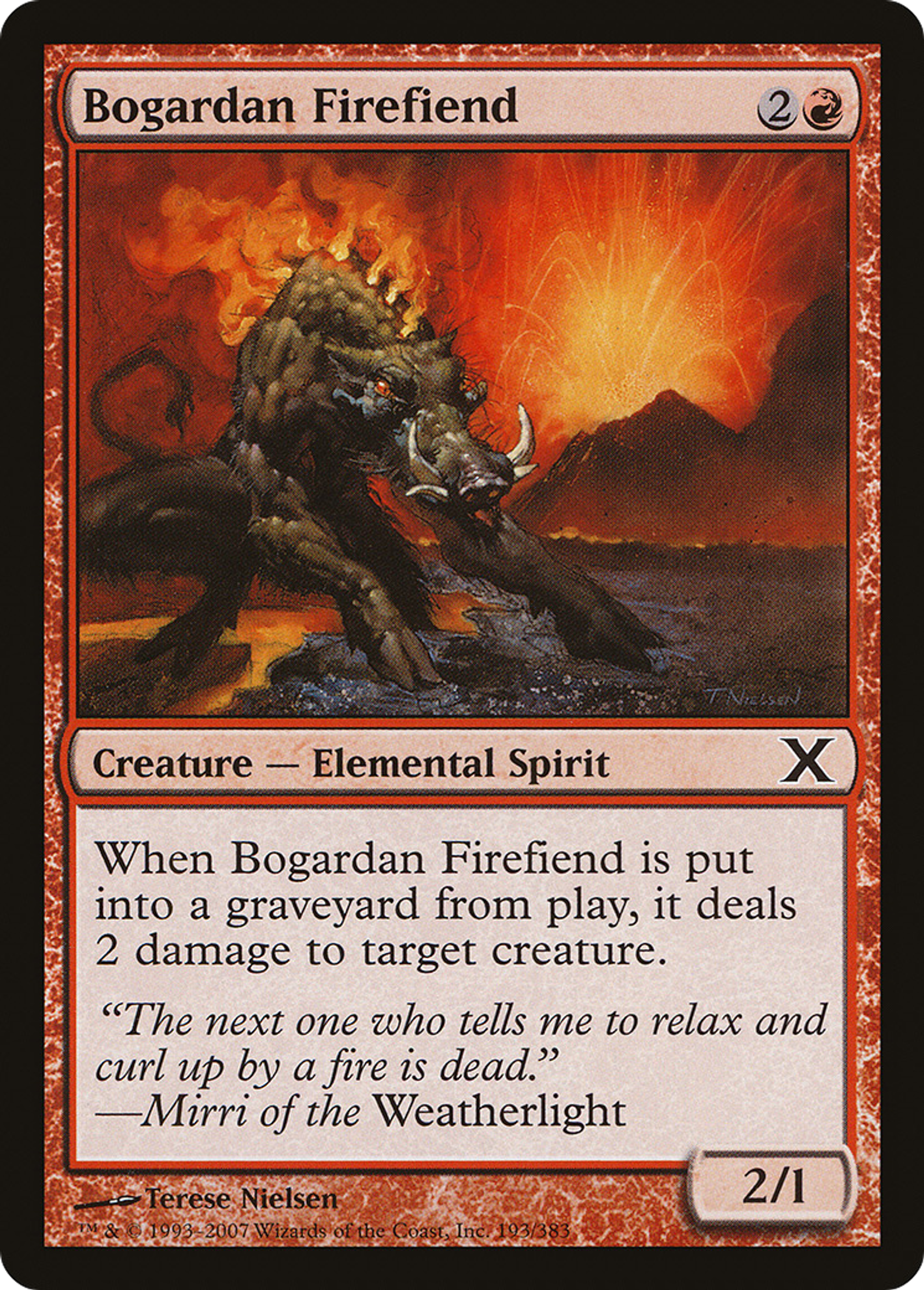 Bogardan Firefiend — Tenth Edition — Magic: The Gathering