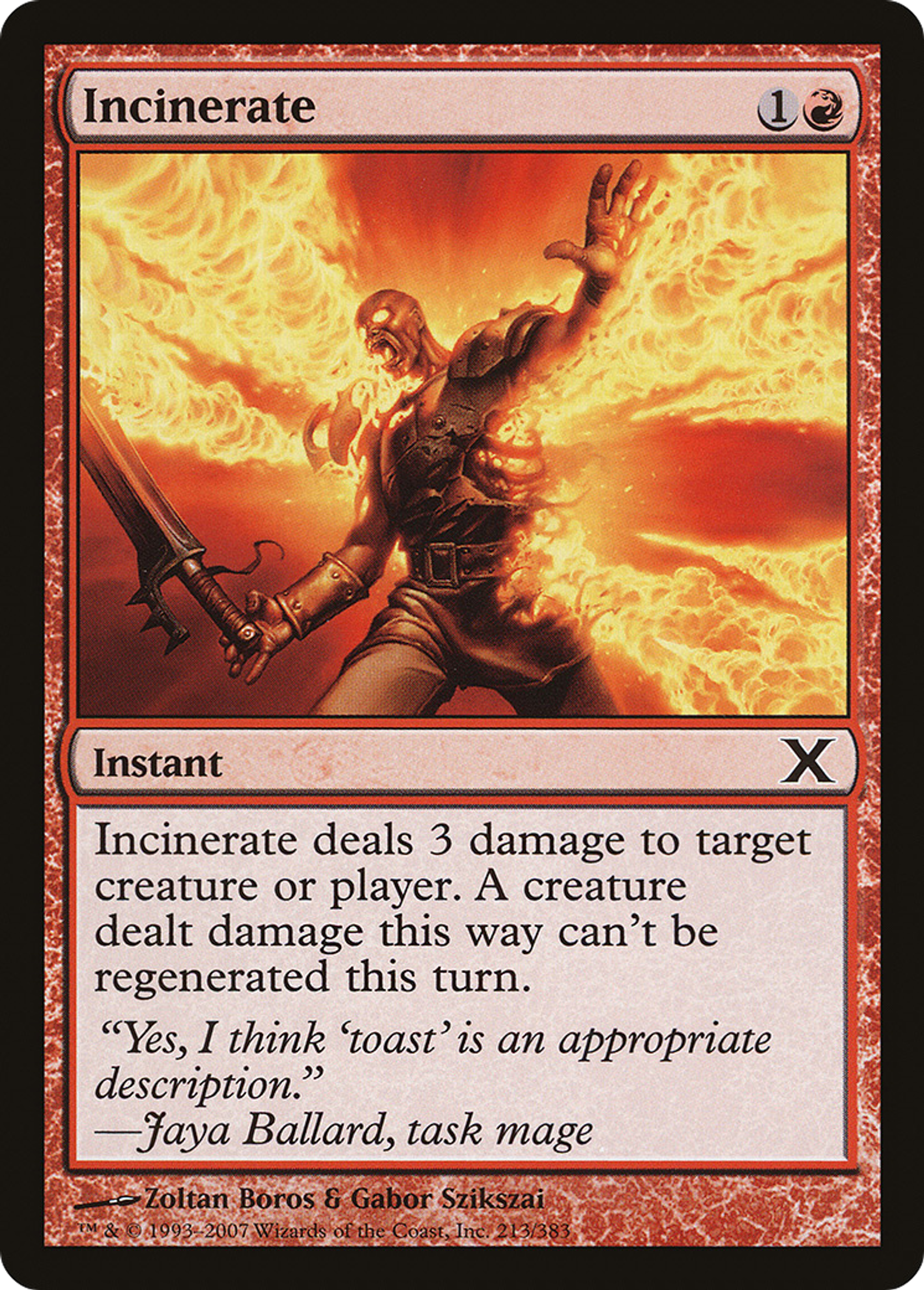 Incinerate — Tenth Edition — Magic: The Gathering