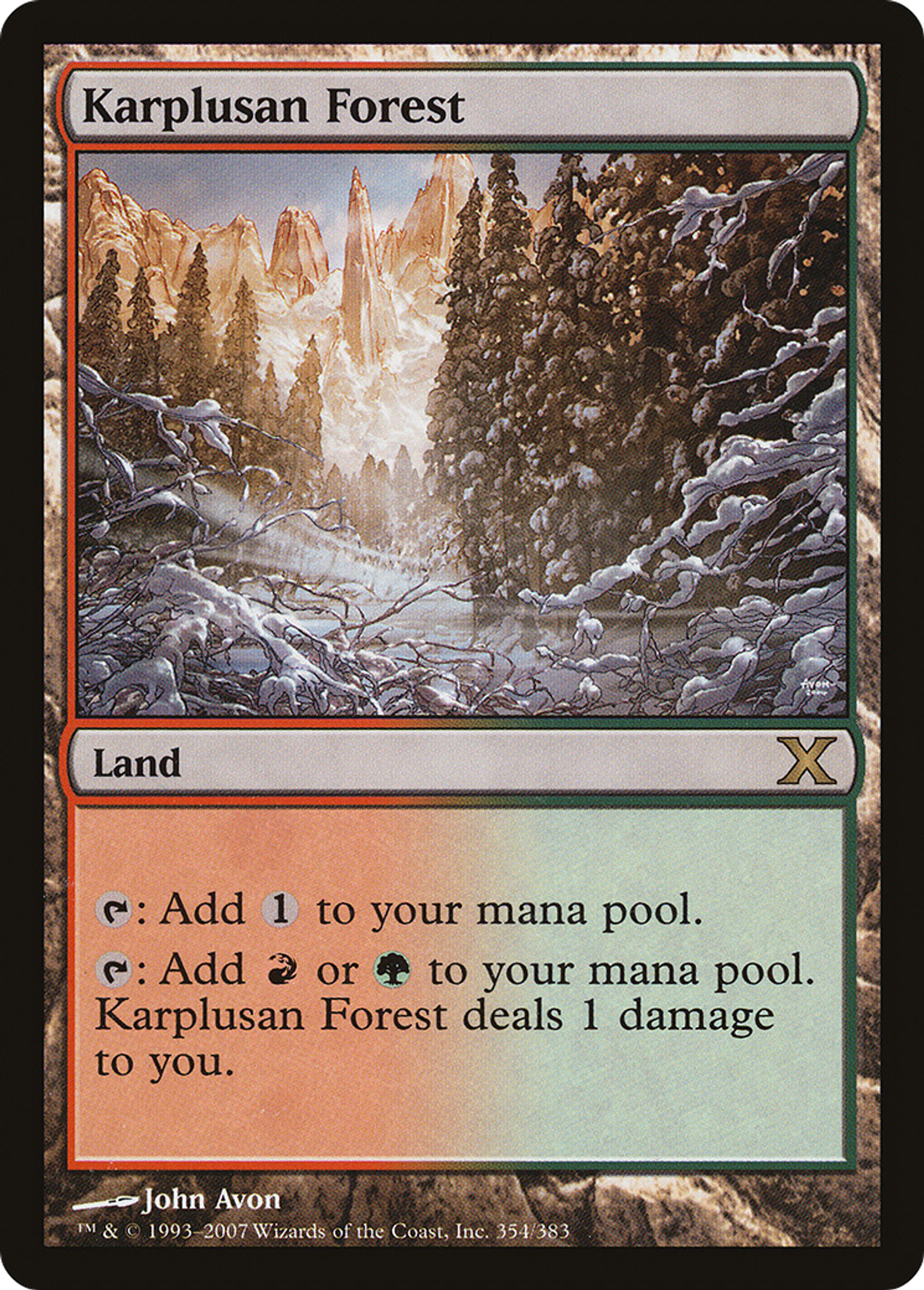 Karplusan Forest — Tenth Edition — Magic: The Gathering