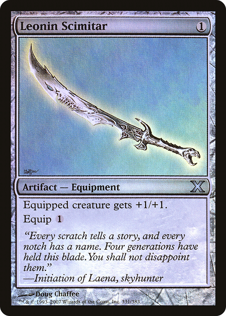 Leonin Scimitar — Tenth Edition — Magic: The Gathering