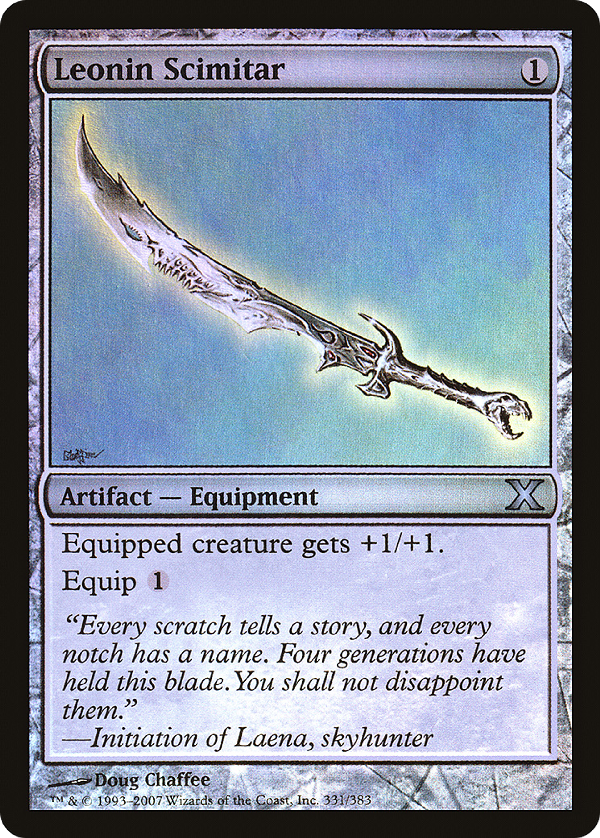 Leonin Scimitar — Tenth Edition — Magic: The Gathering