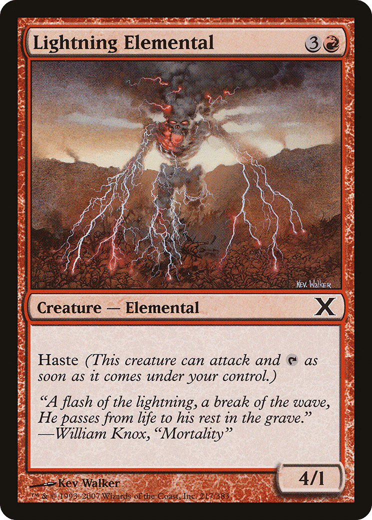 Lightning Elemental — Tenth Edition — Magic: The Gathering