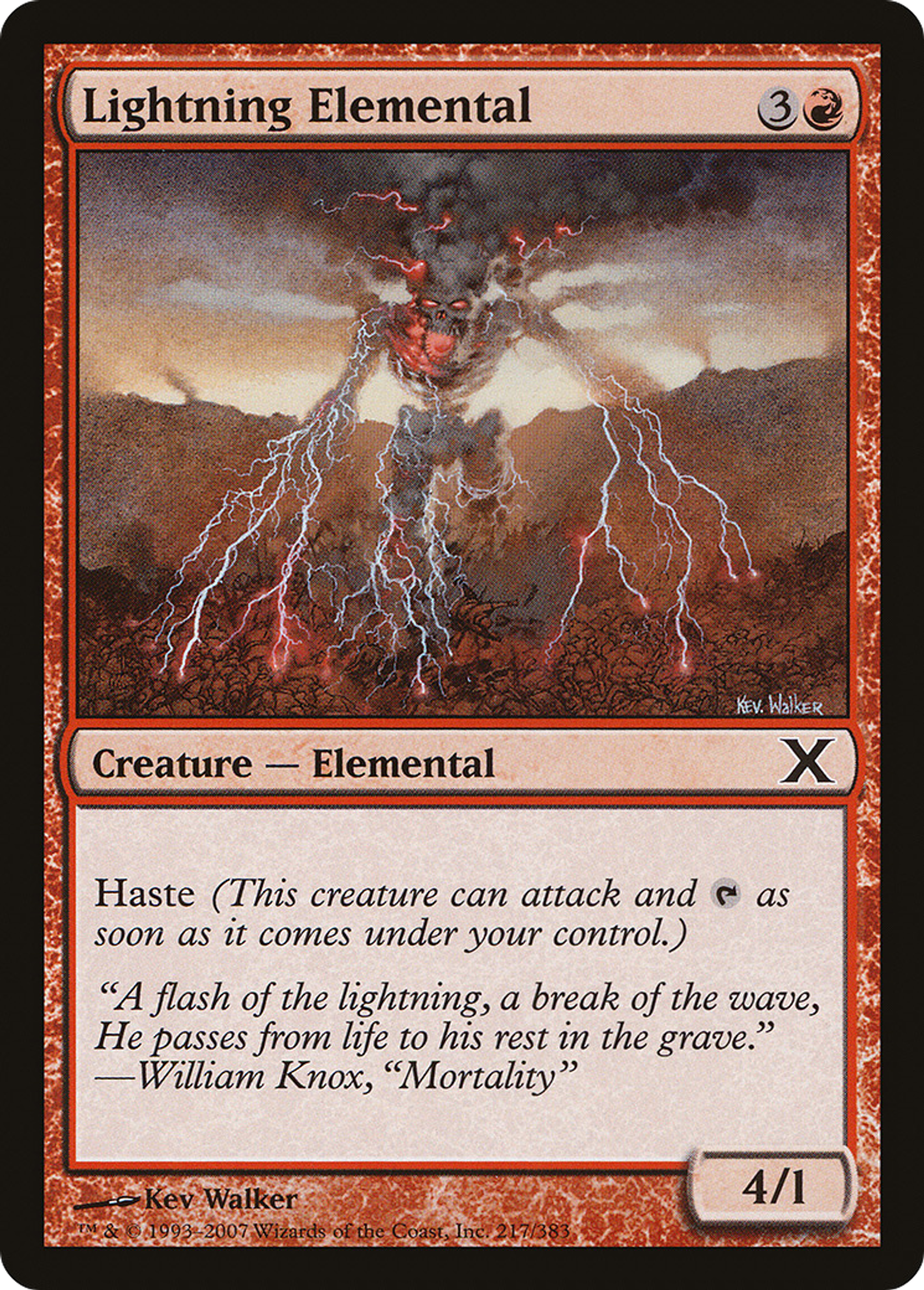 Lightning Elemental — Tenth Edition — Magic: The Gathering