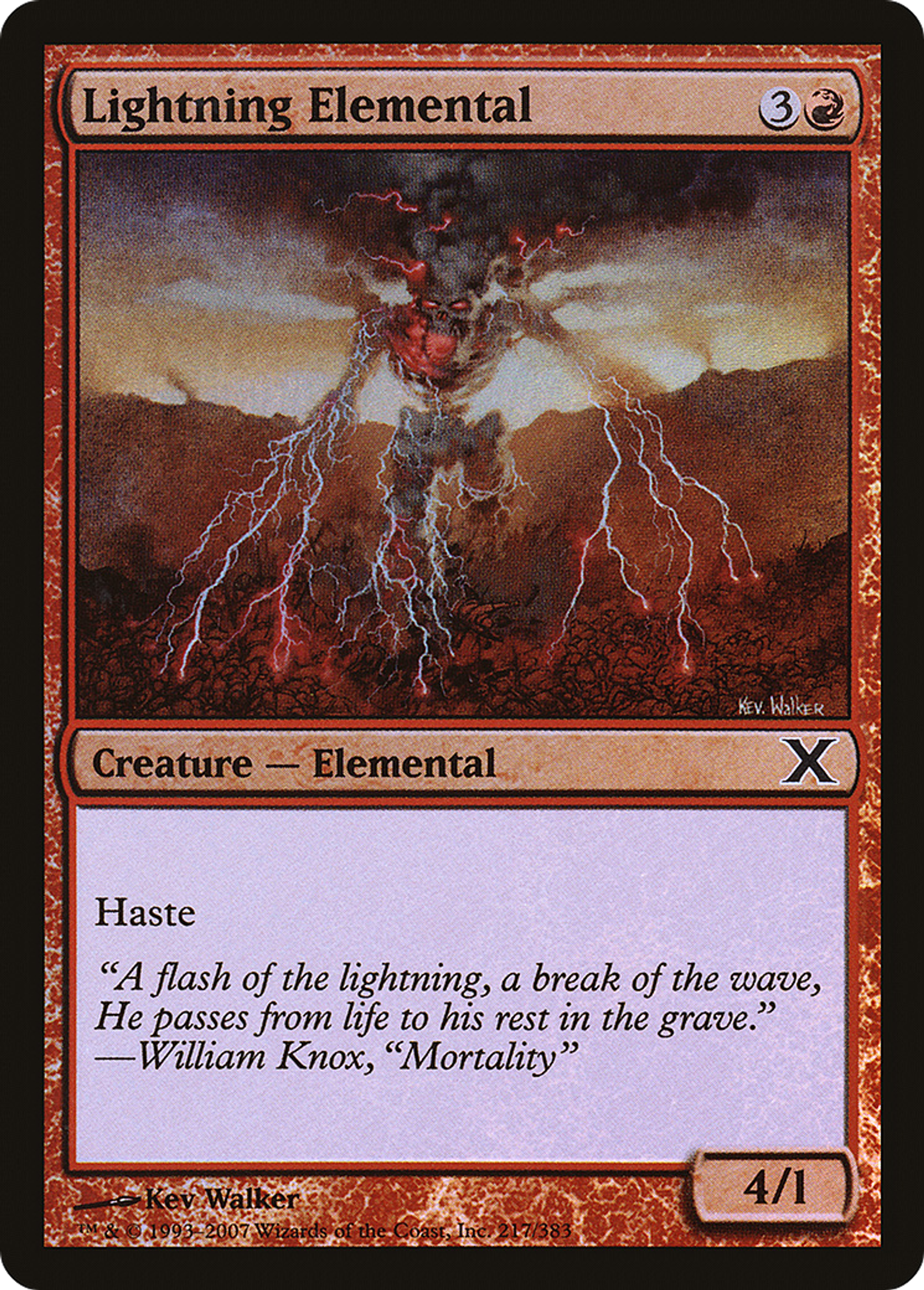 Lightning Elemental — Tenth Edition — Magic: The Gathering