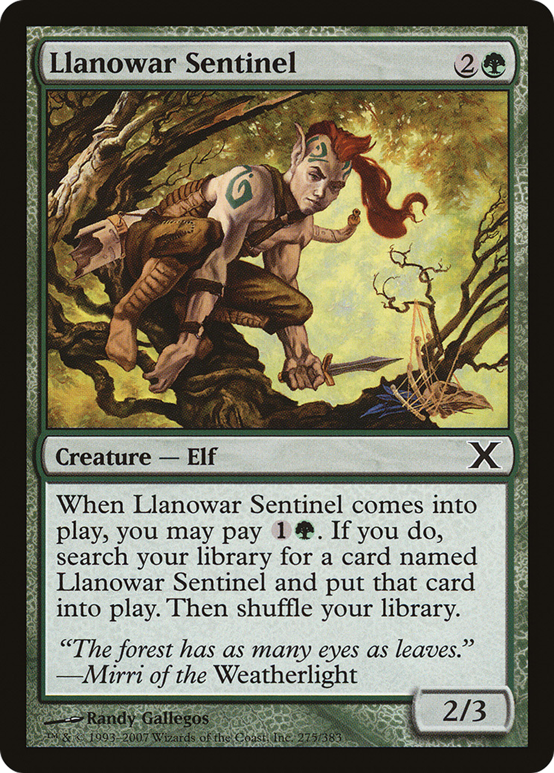 Llanowar Sentinel — Tenth Edition — Magic: The Gathering