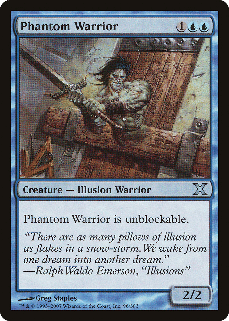 Phantom Warrior — Tenth Edition — Magic: The Gathering