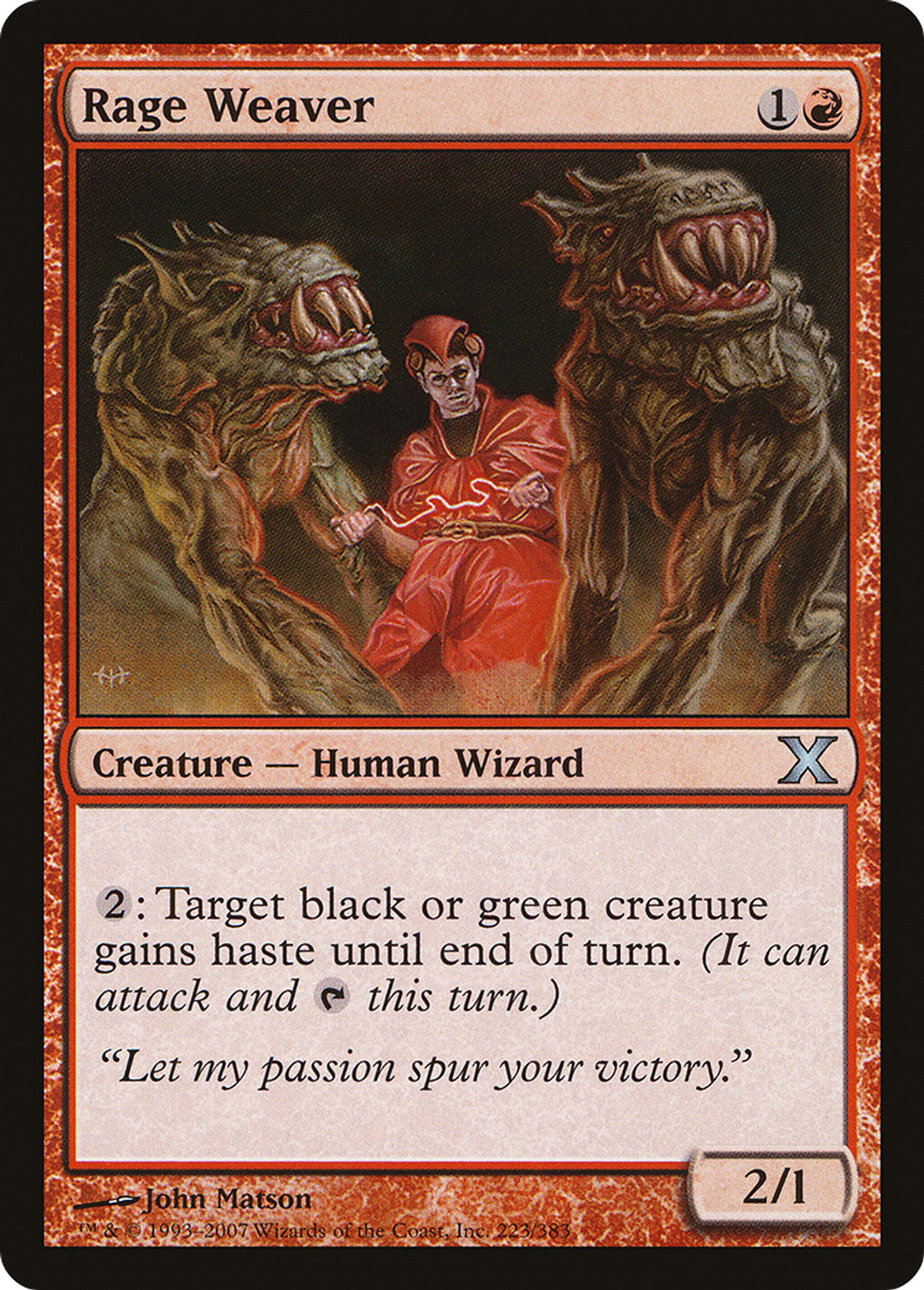 Rage Weaver — Tenth Edition — Magic: The Gathering